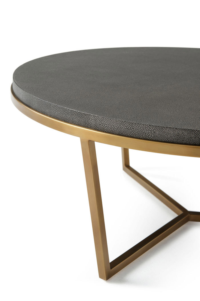 Theodore Alexander™ - Small Fisher Round Cocktail Table Shagreen