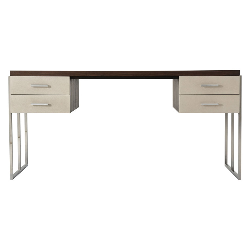 Theodore Alexander Blain Writing Desk - Overcast/Nickel