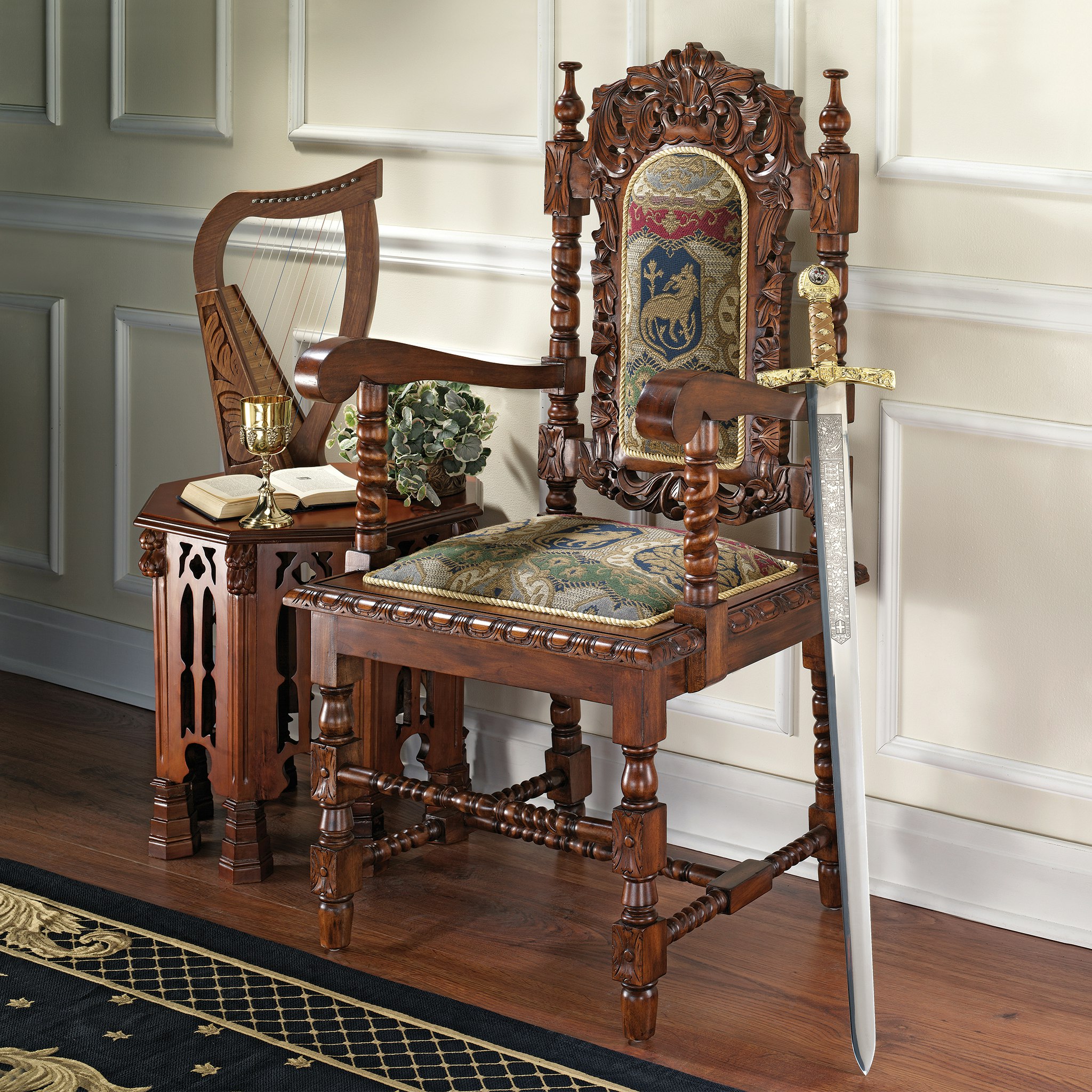 Toscano - Charles II Armchair in Mahogany