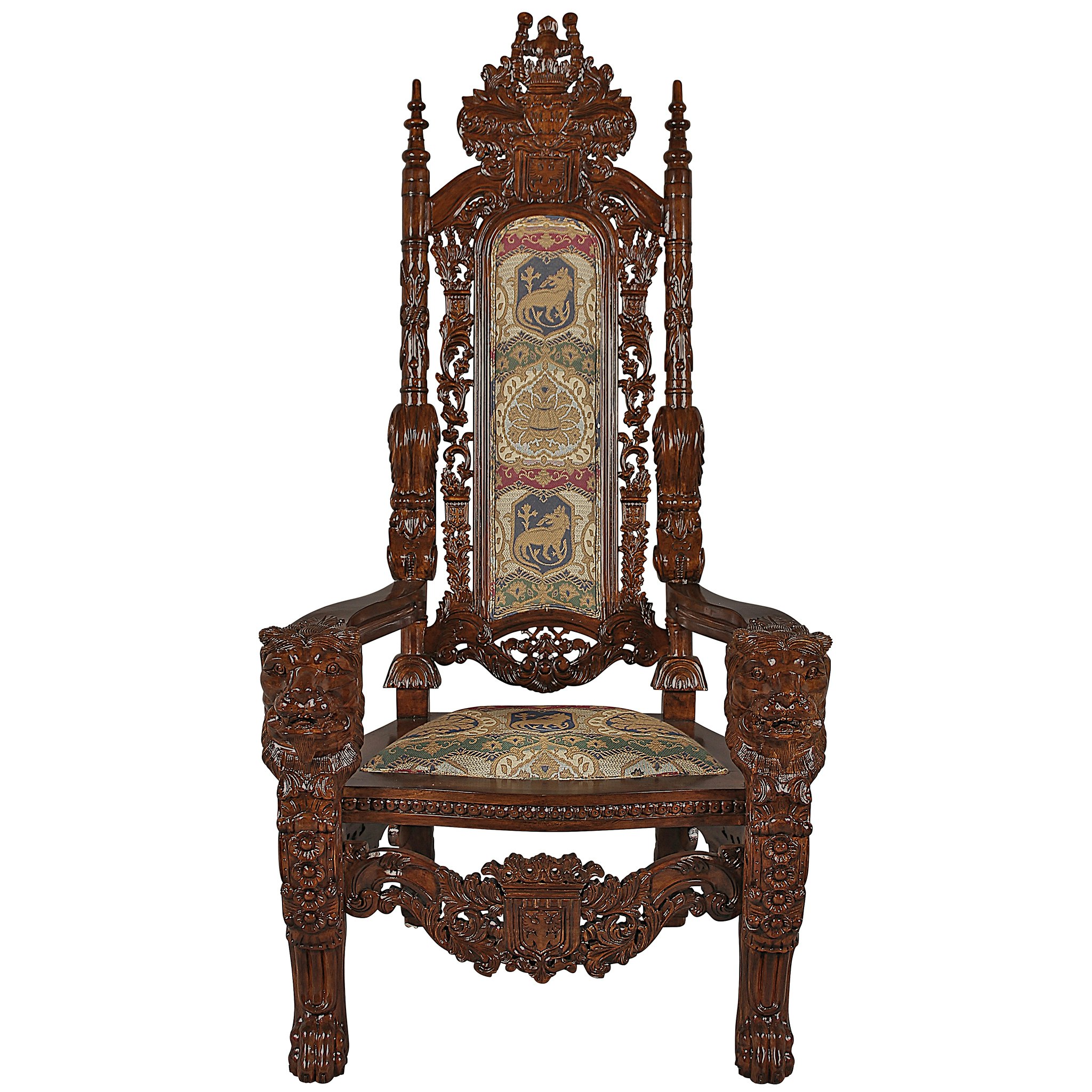 Toscano™ The Lord Raffles Lion Throne Chair - Fabric