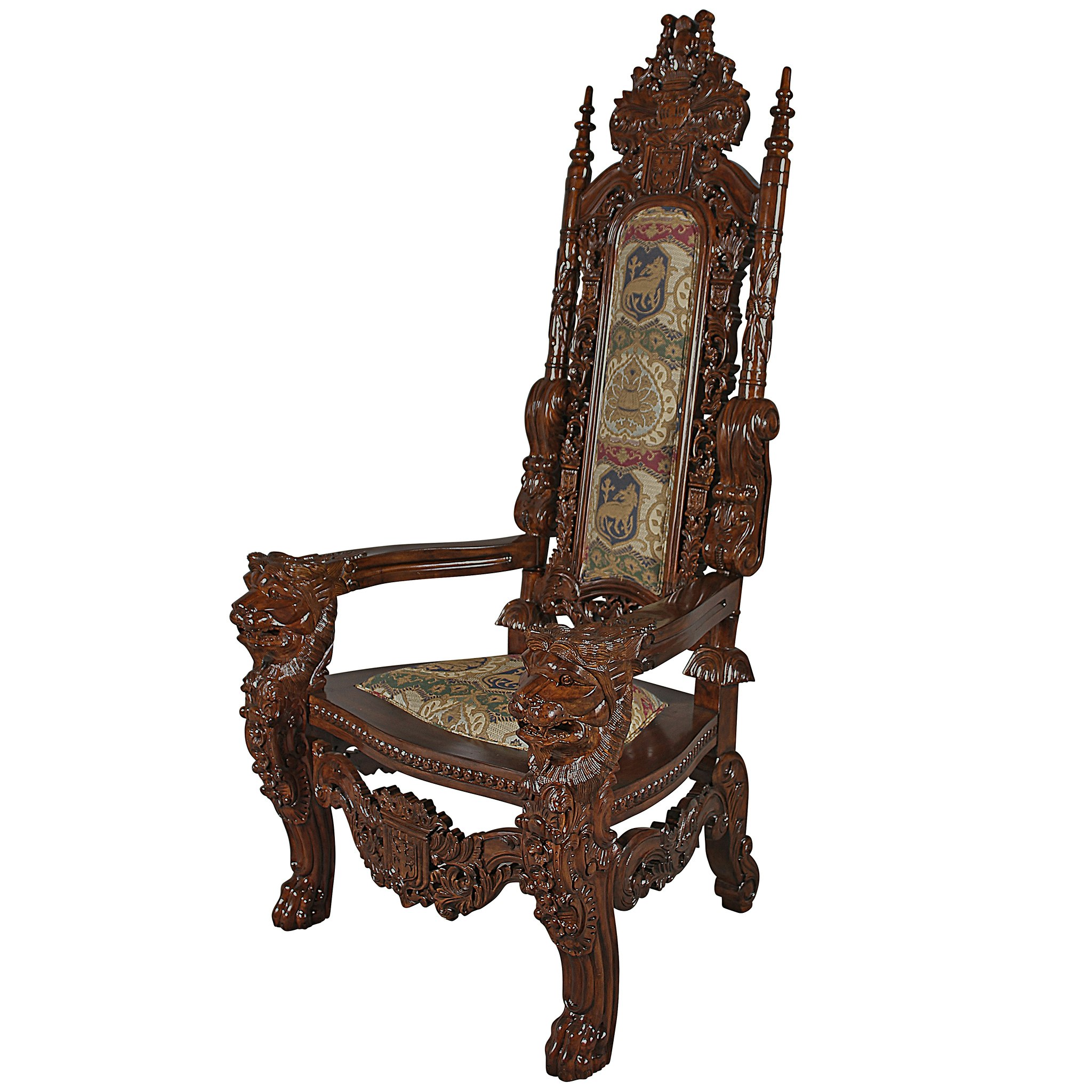 Toscano™ The Lord Raffles Lion Throne Chair - Fabric