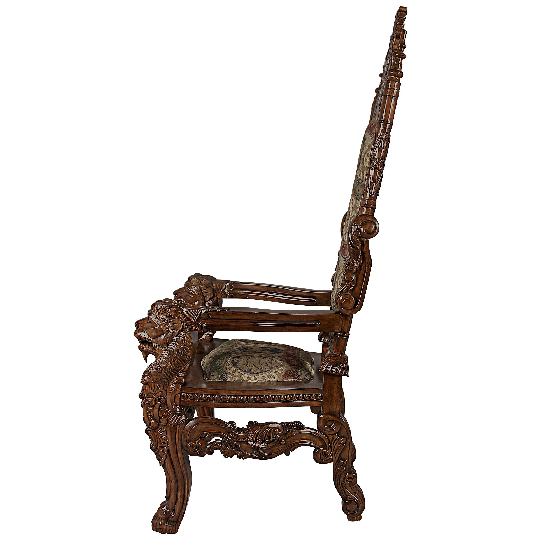 Toscano™ The Lord Raffles Lion Throne Chair - Fabric