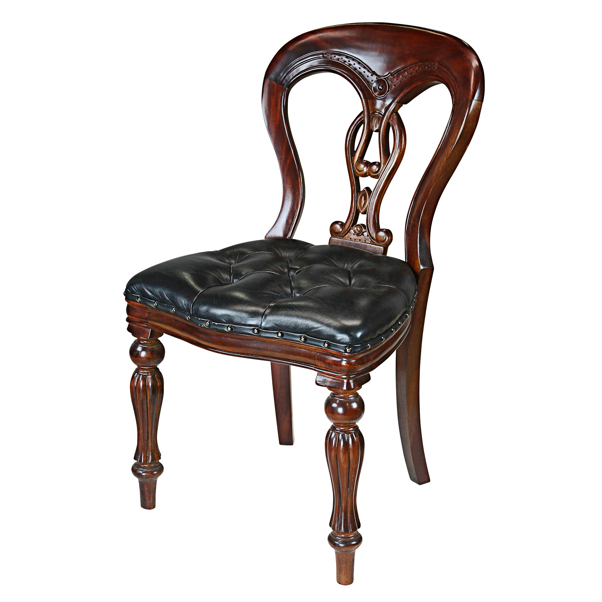 Toscano - Simsbury Manor Side Chair in Leather/Mahogany