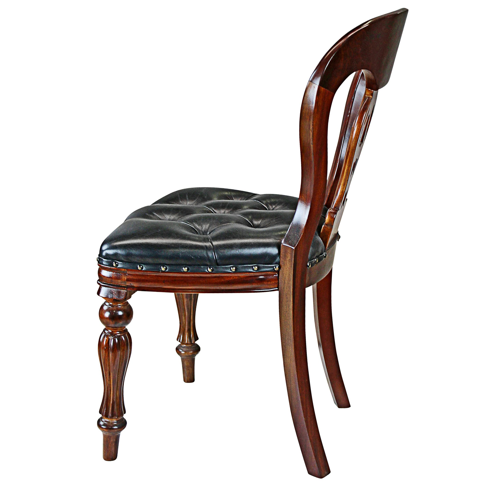 Toscano - Simsbury Manor Side Chair in Leather/Mahogany