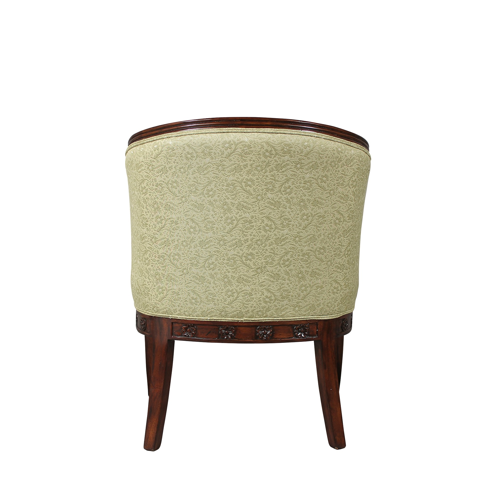 Toscano™ Due Cigno Tub Chair - Green, Fabric/Mahogany