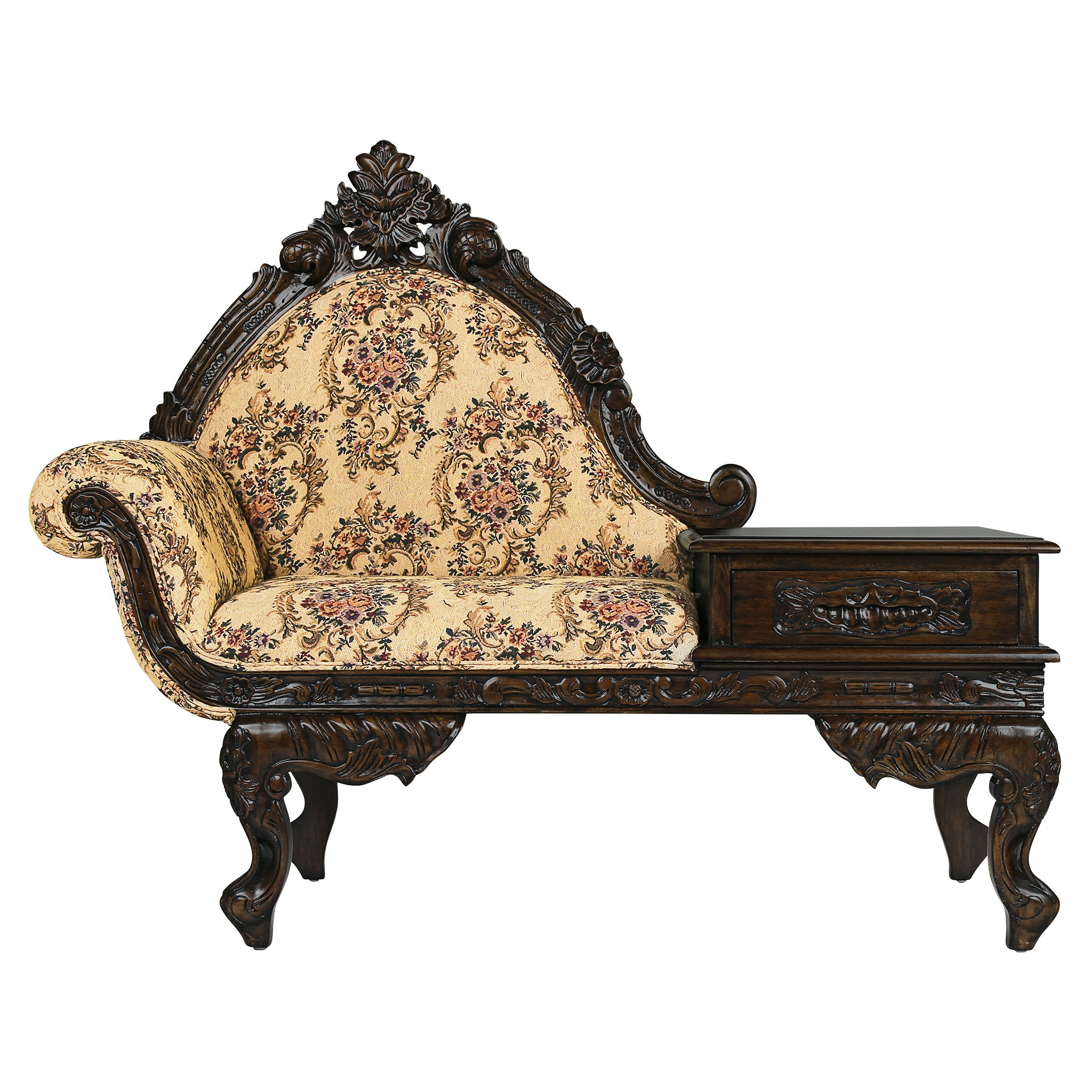 Toscano - Victorian-Style Gossip Bench in Cherry, Mahogany