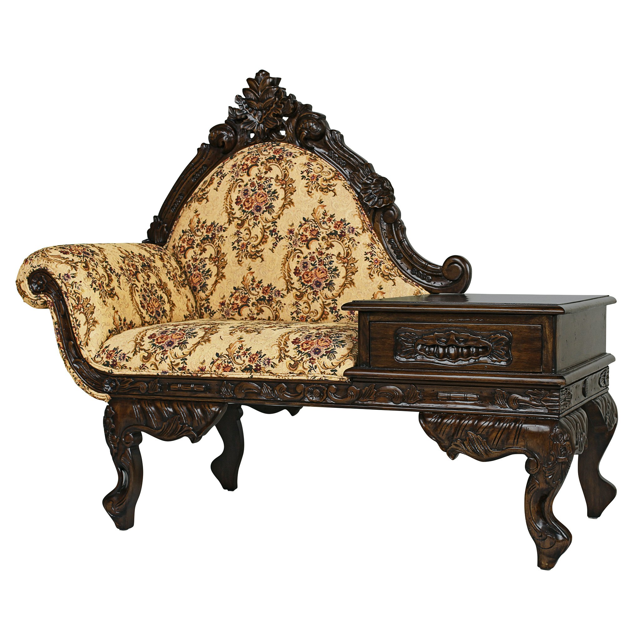 Toscano - Victorian-Style Gossip Bench in Cherry, Mahogany