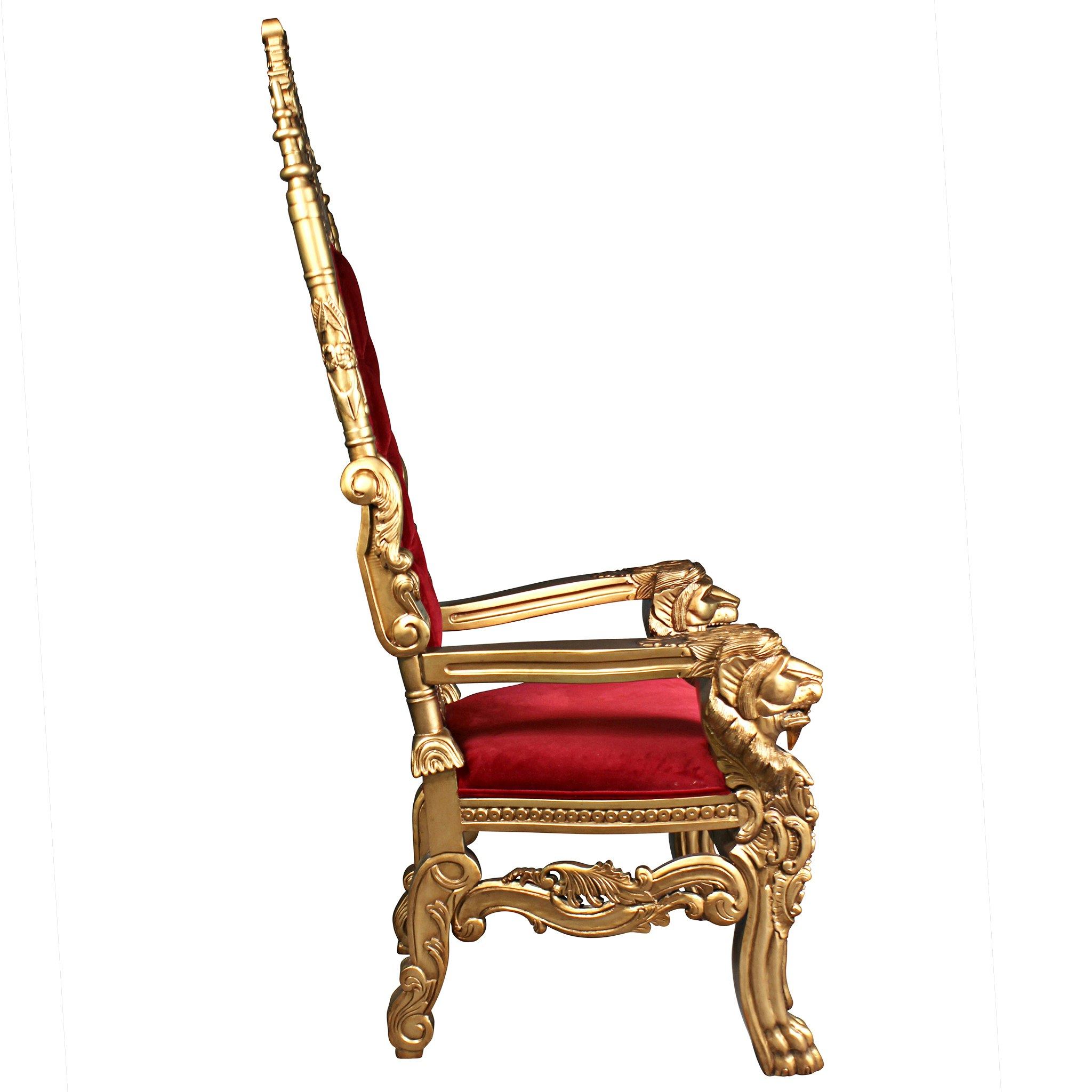 Toscano™ Golden Lord Raffles Lion Throne Chair - Gold, Mahogany