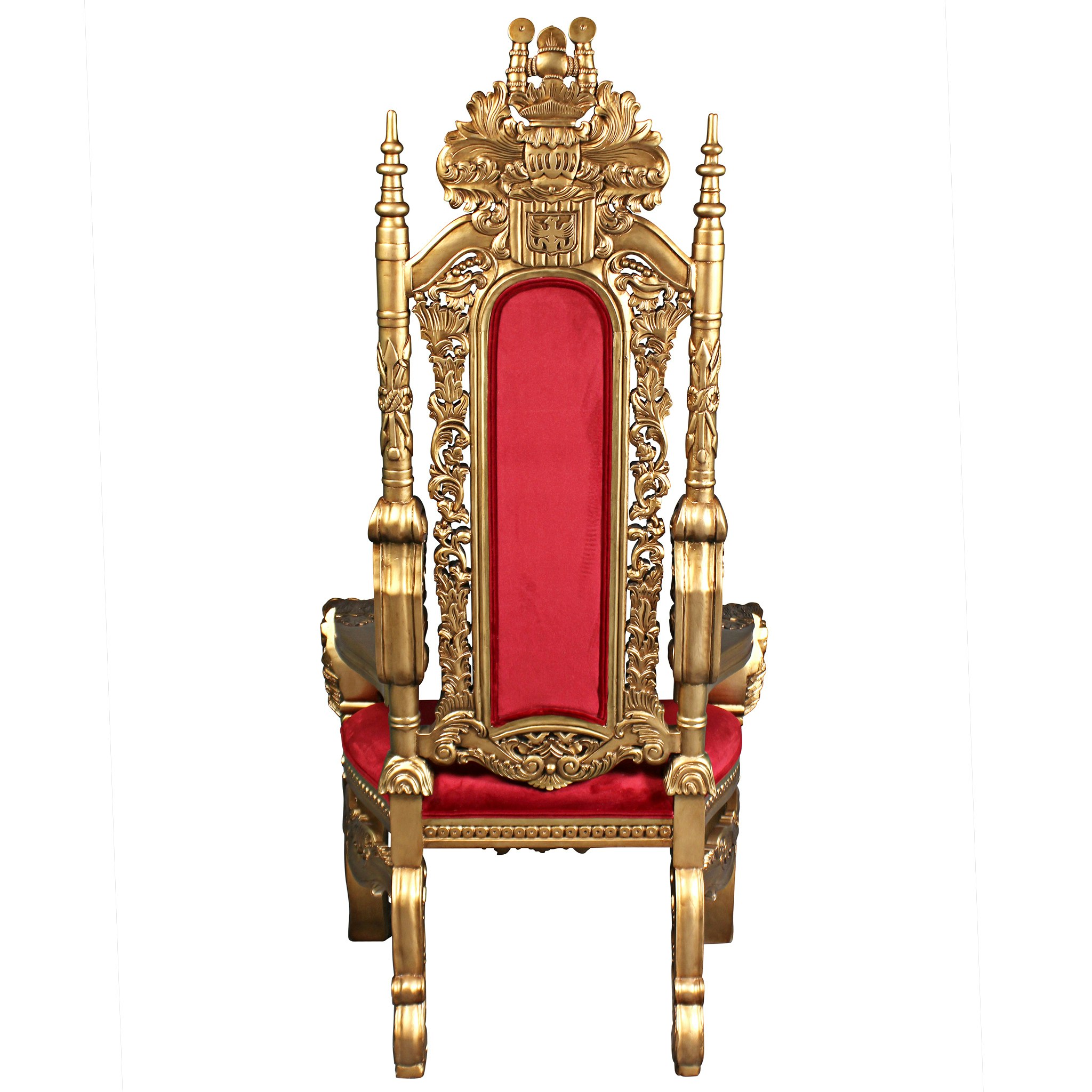 Toscano™ Golden Lord Raffles Lion Throne Chair - Gold, Mahogany