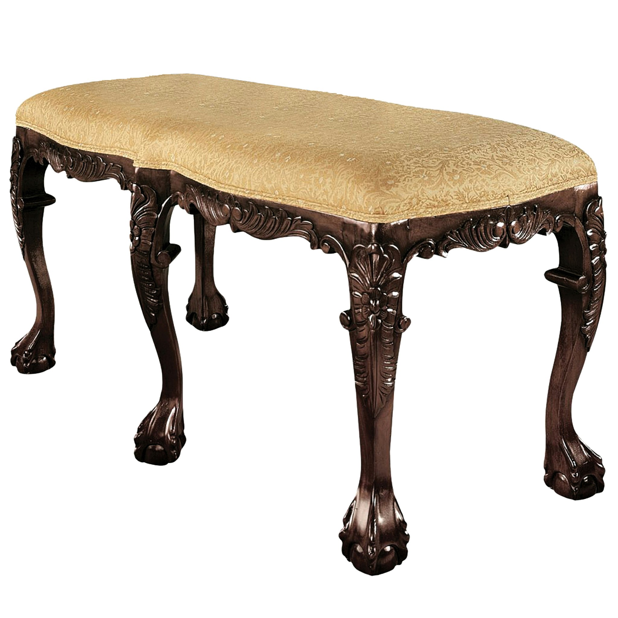 Toscano French Baroque Honey Large Bench - Cherry, Mahogany