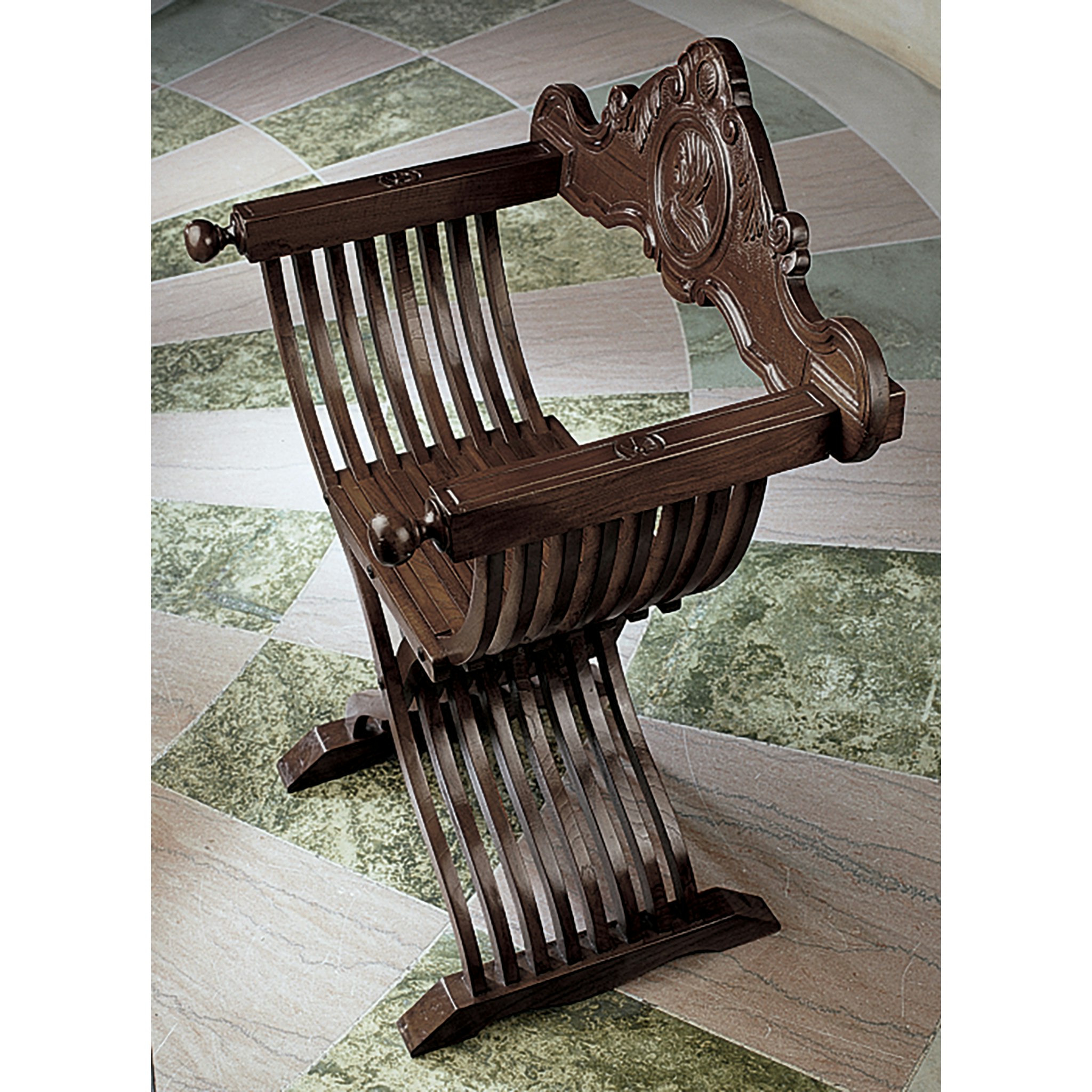 Toscano - The Savonarola Chair in Cherry, Mahogany