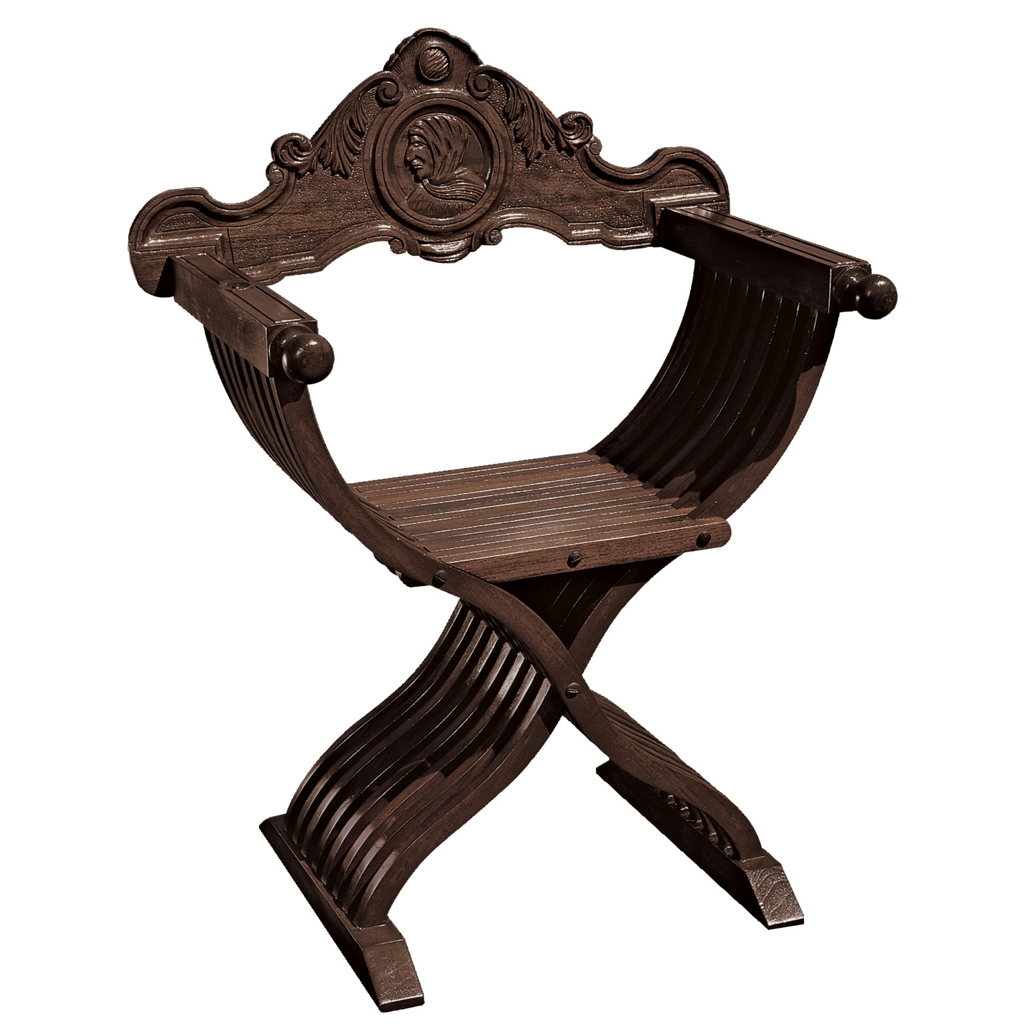 Toscano - The Savonarola Chair in Cherry, Mahogany