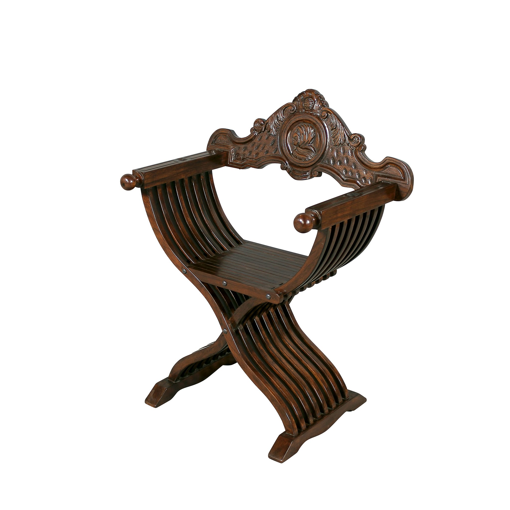 Toscano - The Savonarola Chair in Cherry, Mahogany