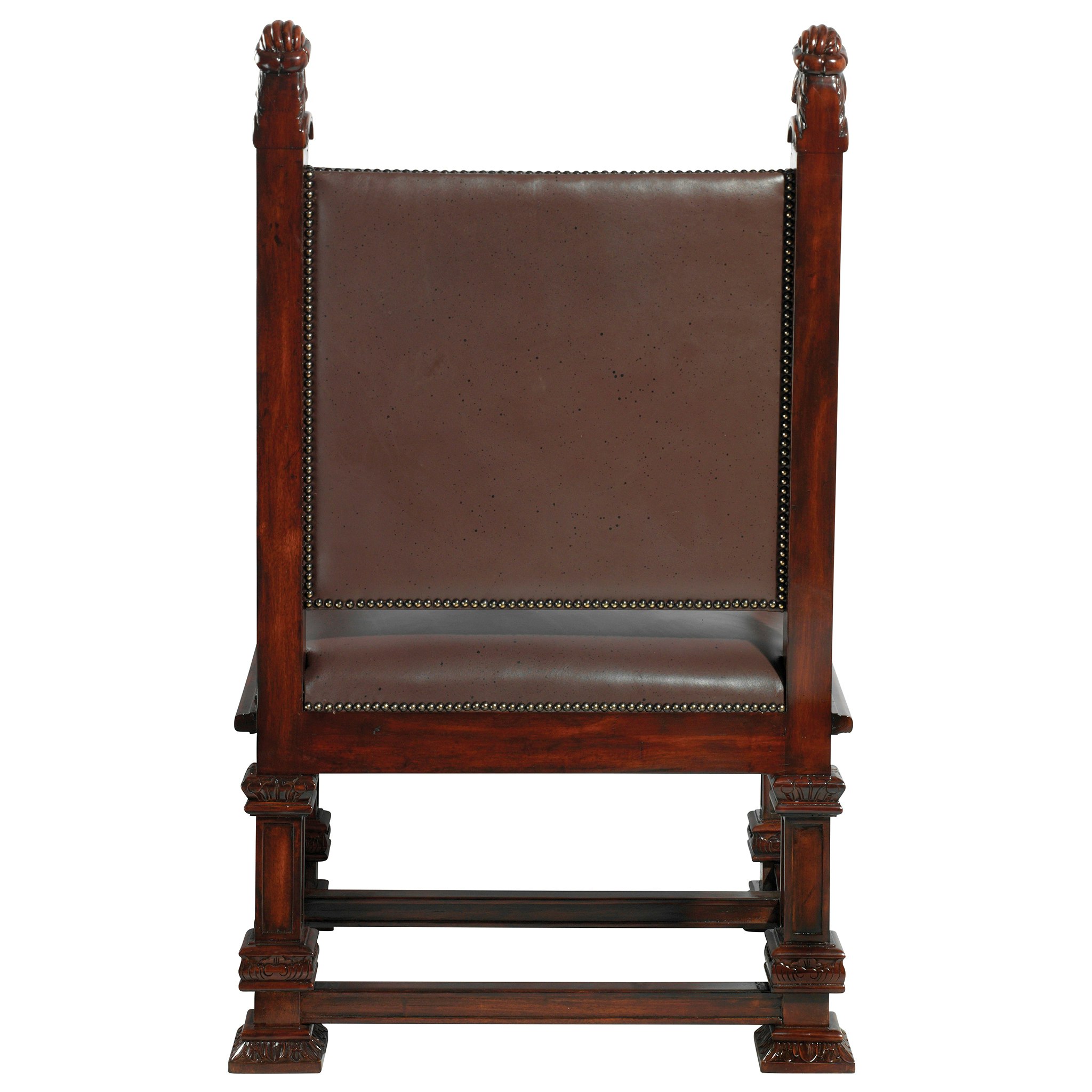 Toscano™ Lord Cumberland Royal Throne Chair - Cherry, Leather/Mahogany