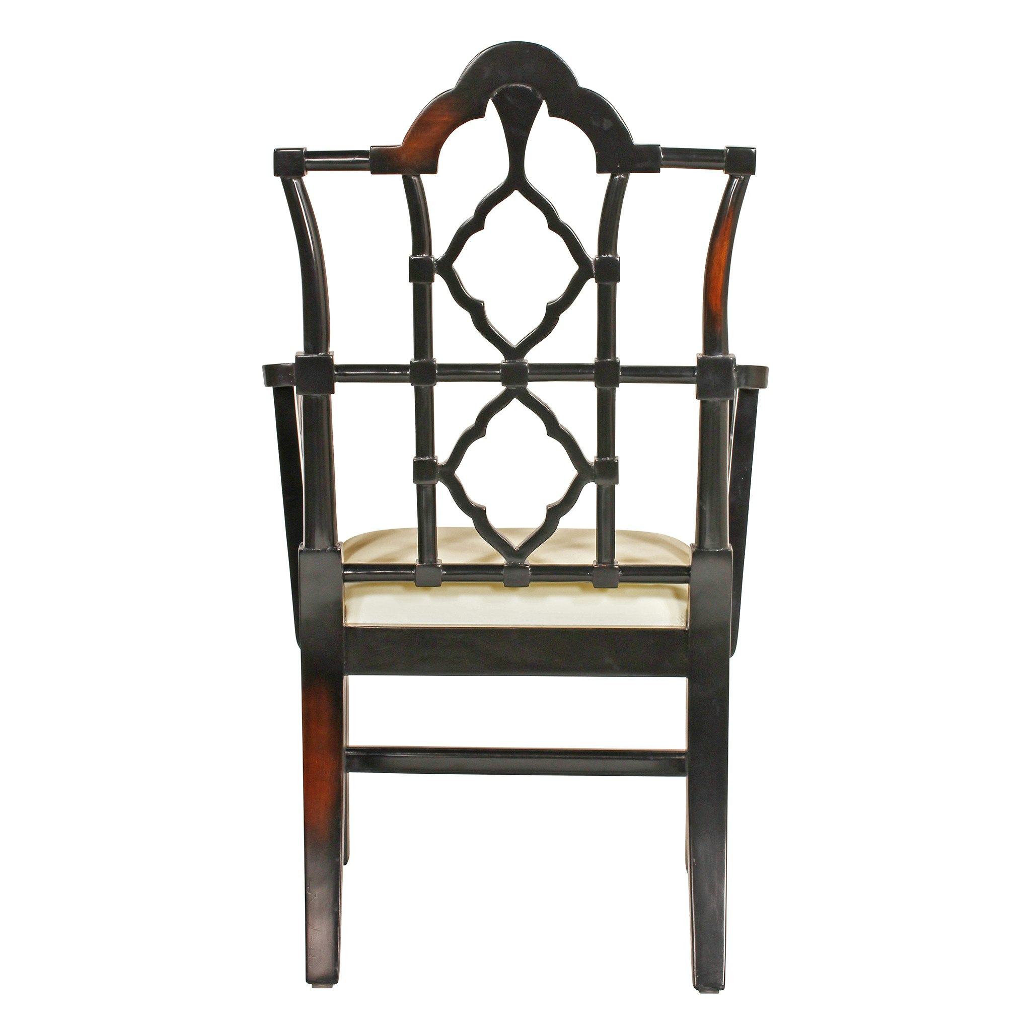 Toscano - Chinese Chippendale Chair in Beige, Fabric/Mahogany