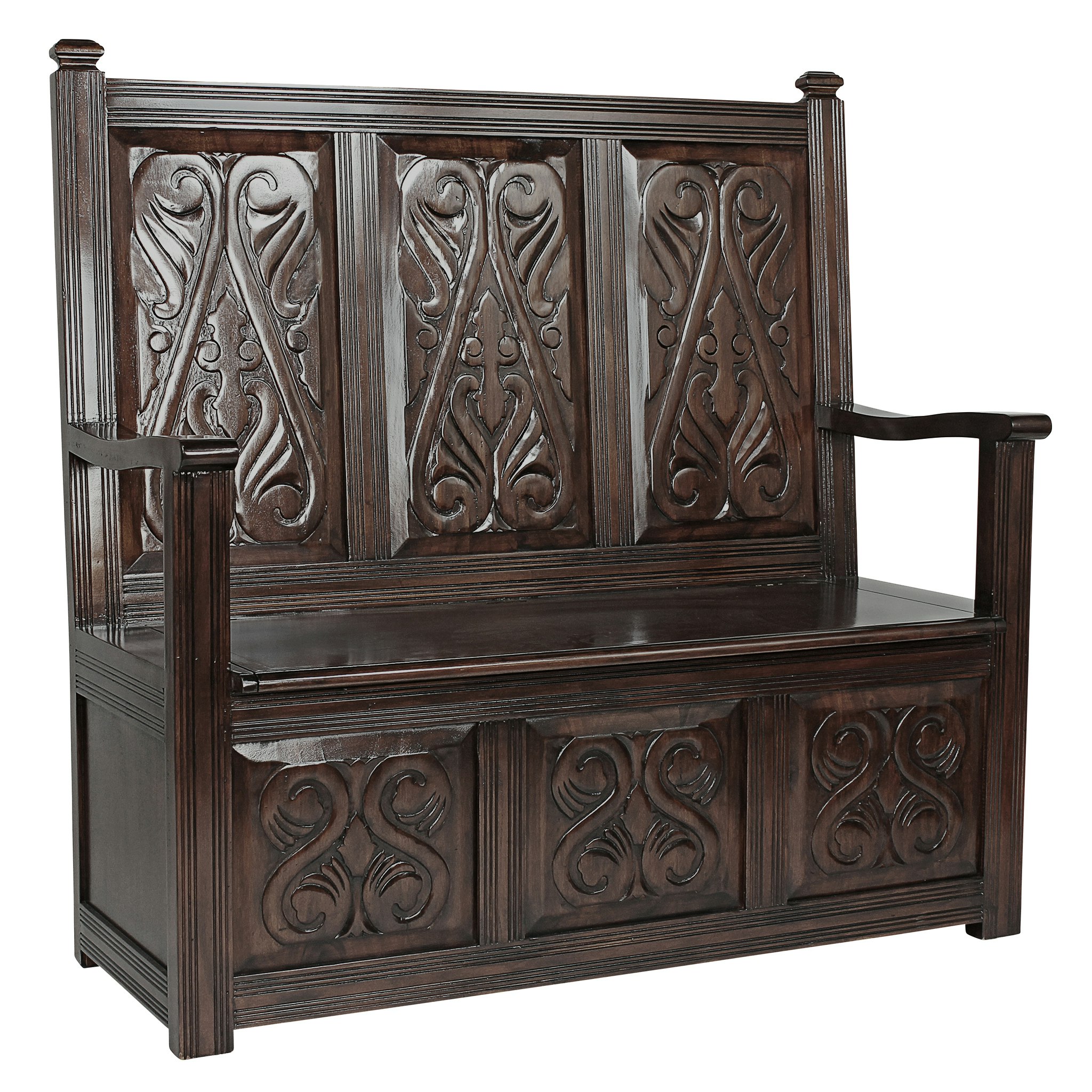 Toscano - Historic Monk Bench in Cherry, Mahogany