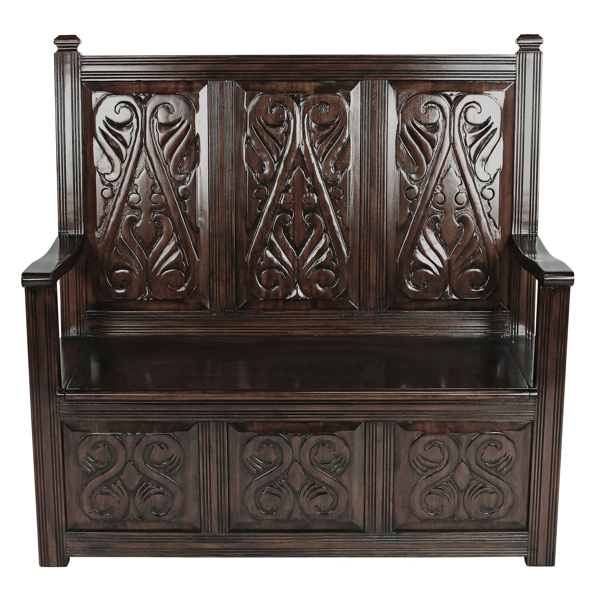 Toscano - Historic Monk Bench in Cherry, Mahogany