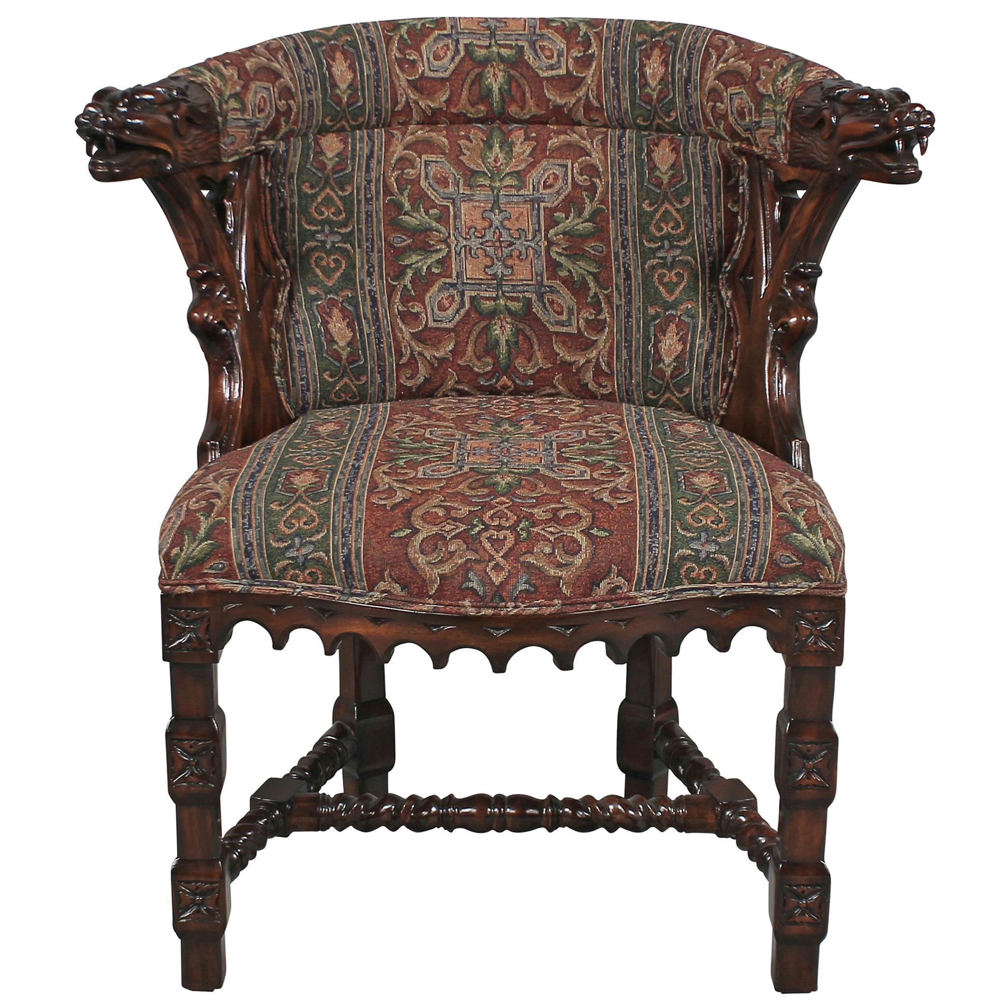 Toscano™ Kingsman Manor Dragon Chair - Cherry, Mahogany