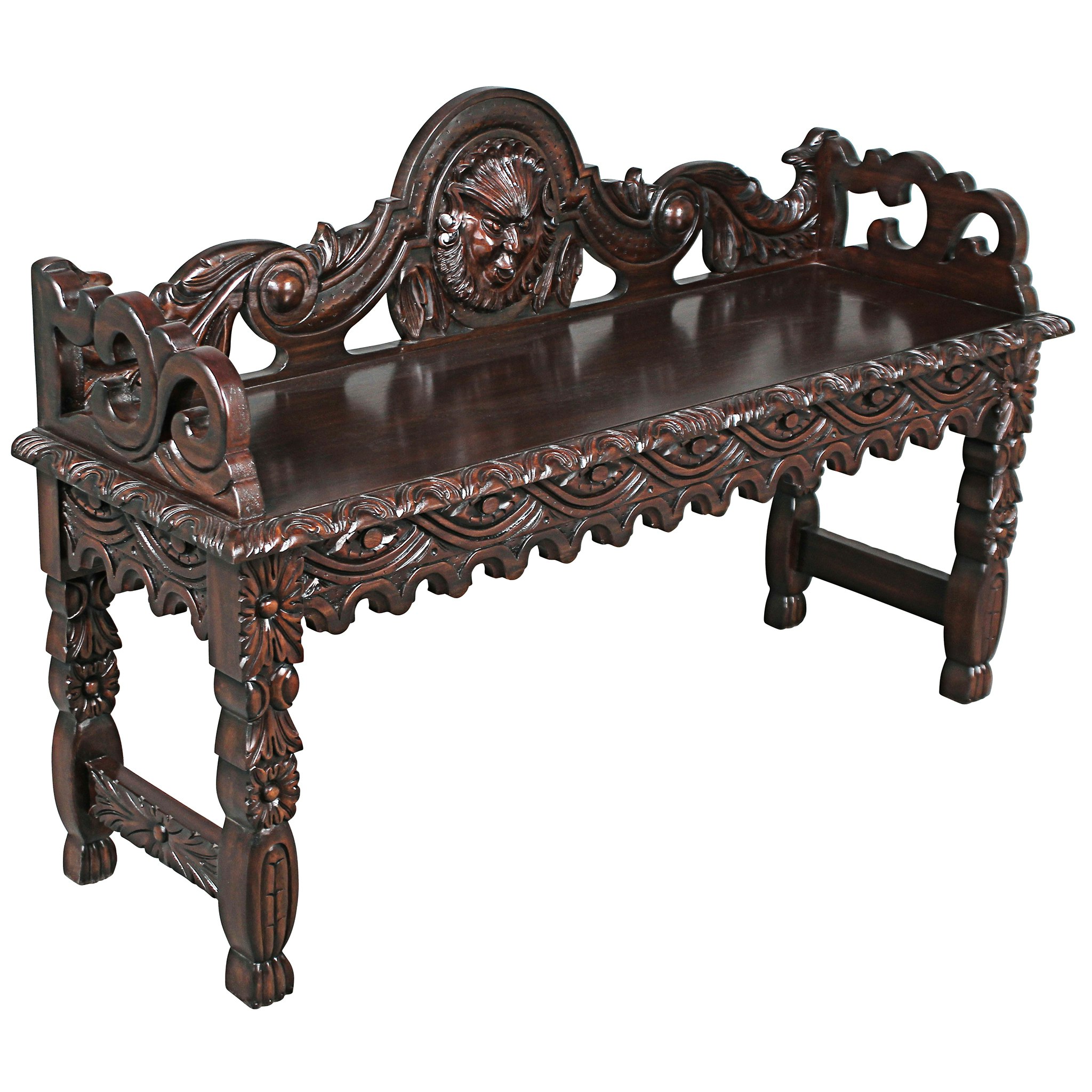 Toscano - Lord Fitzsimmons Greenman Window Seat in Cherry, Mahogany