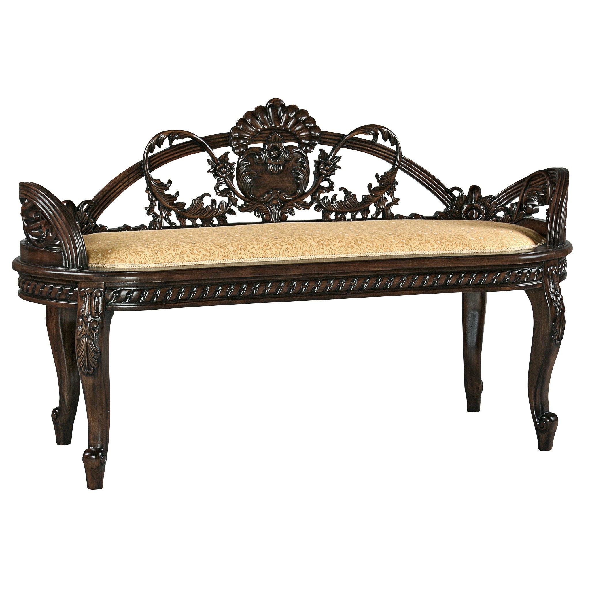 Toscano - The Verona Filigree Bench in Cherry, Mahogany