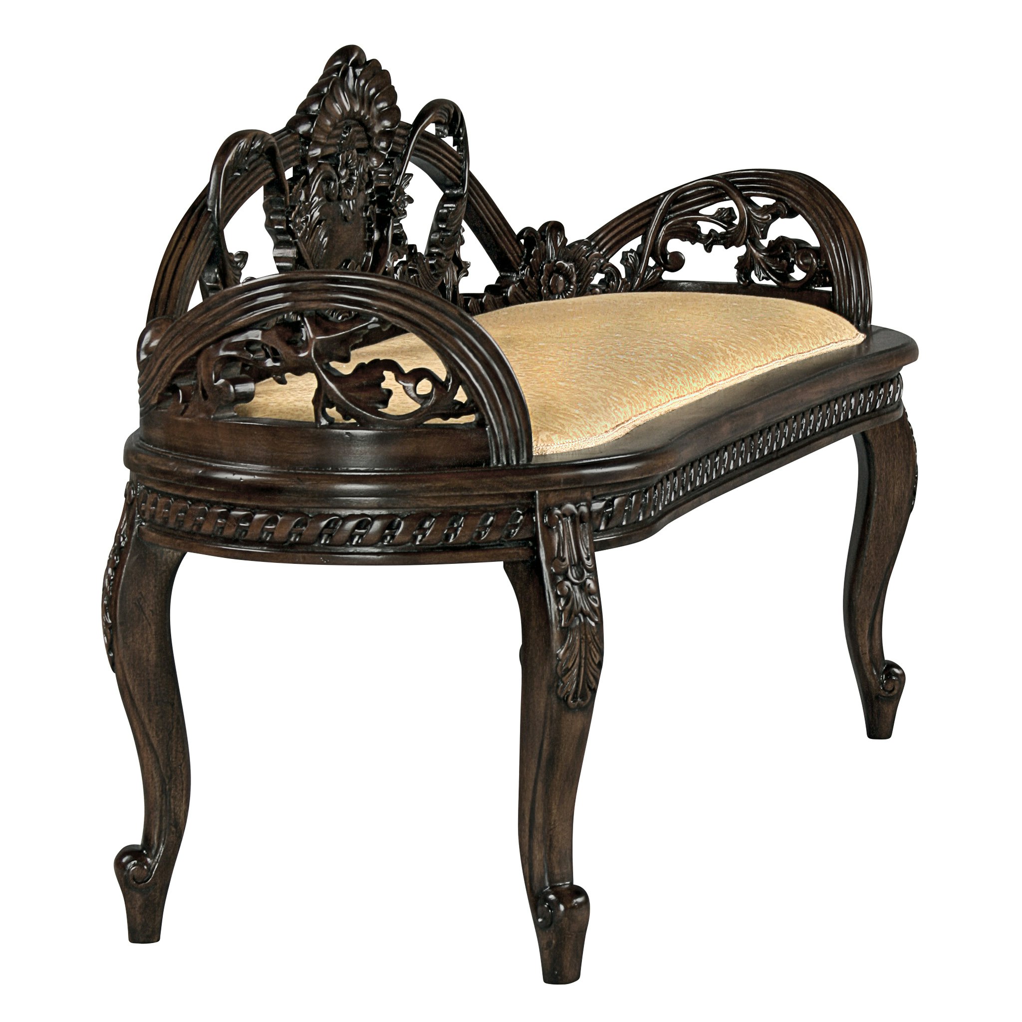 Toscano - The Verona Filigree Bench in Cherry, Mahogany