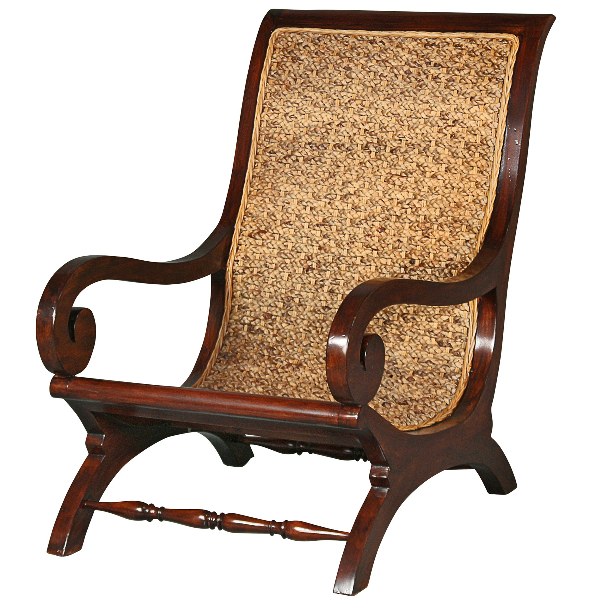 Toscano - British Plantation Chair in Beige, Fabric/Mahogany