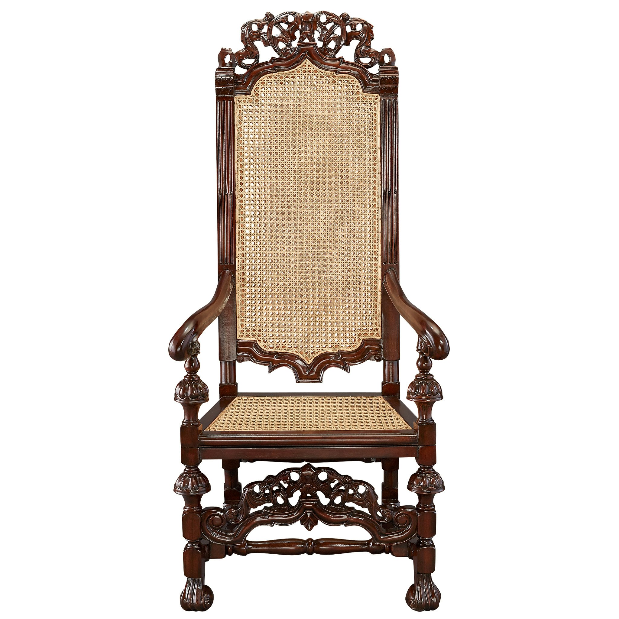 Toscano - William and Mary Armchair in Mahogany