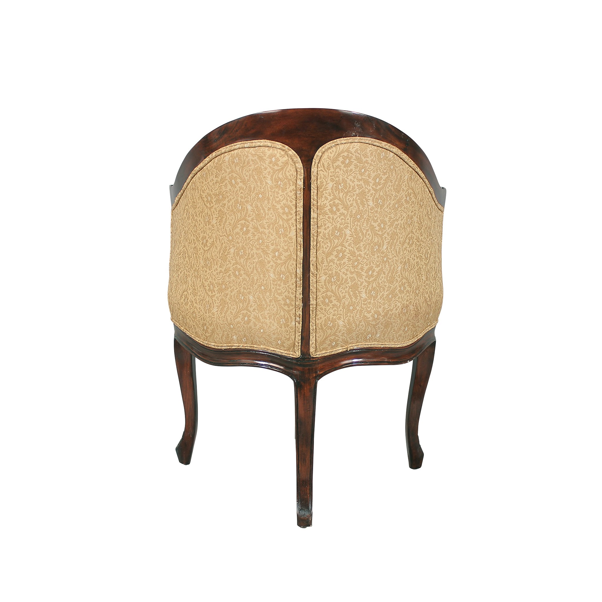 Toscano™ Louis XV Fauteuil de Bureau Chair - Beige, Fabric/Mahogany