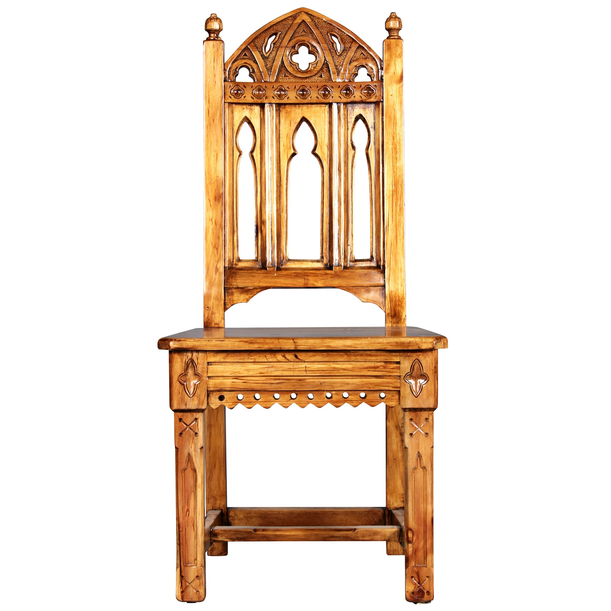 Toscano - Sudbury Hand-Carved Gothic Side Chair in Mahogany