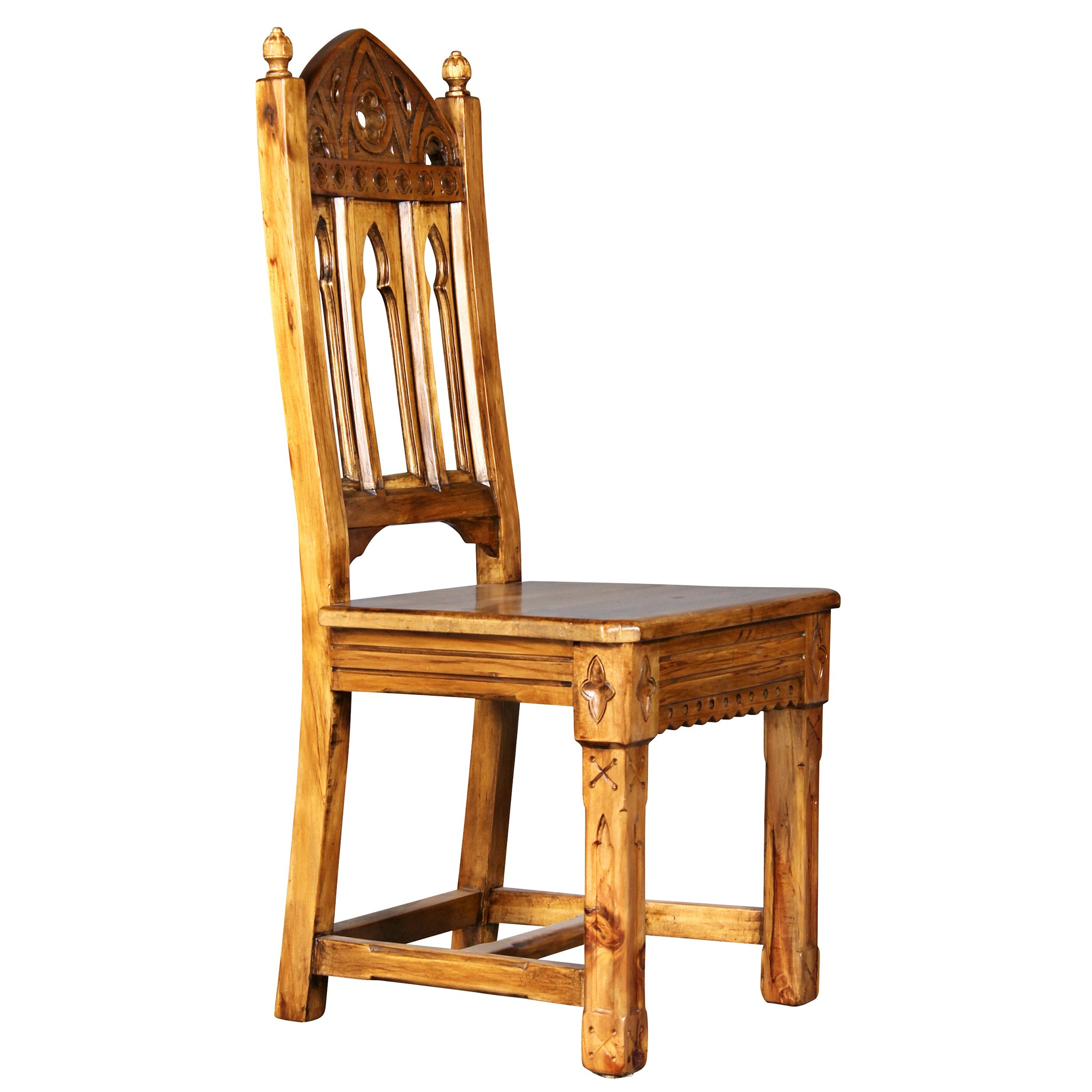 Toscano - Sudbury Hand-Carved Gothic Side Chair in Mahogany