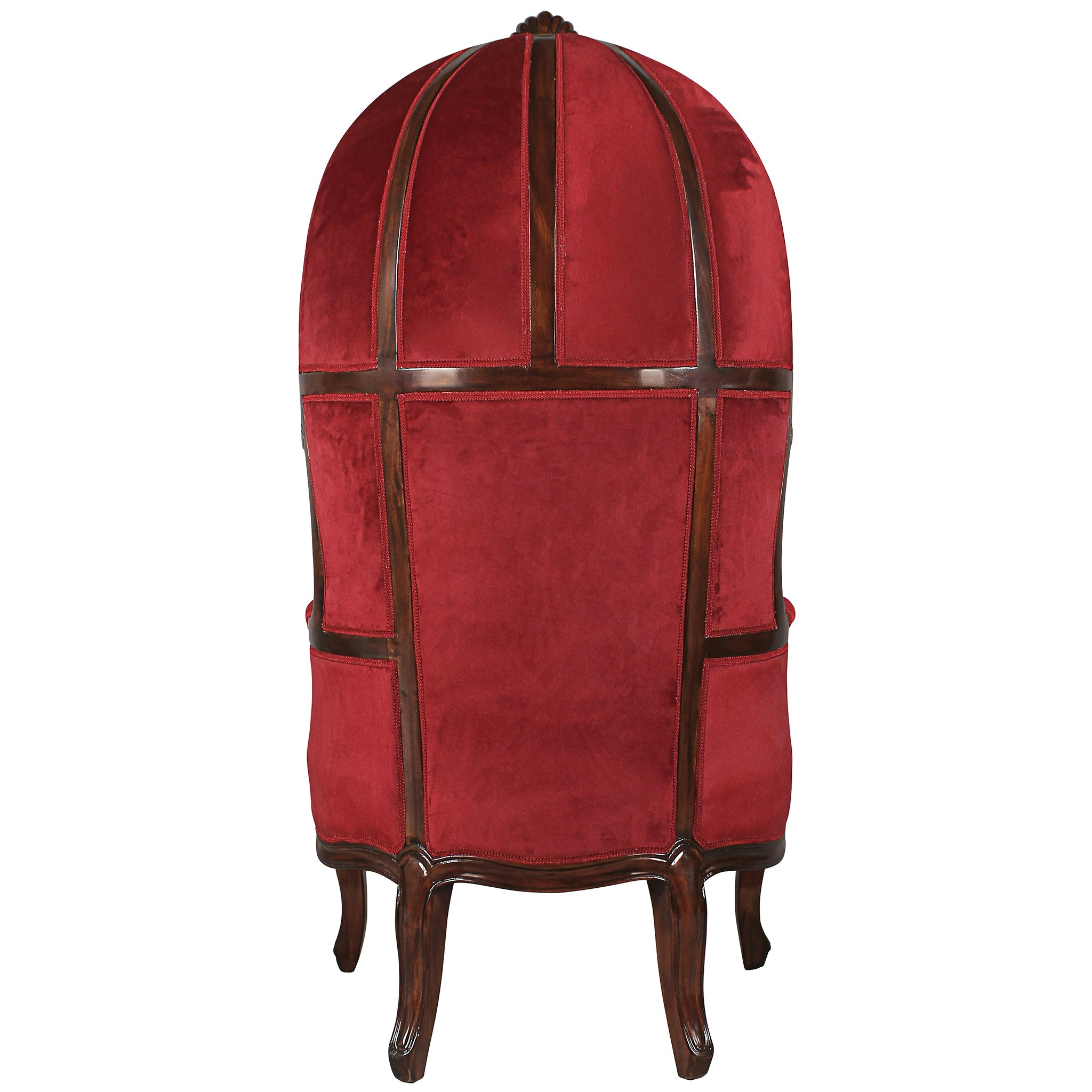 Toscano - Victorian-Style Balloon Chair in Burgundy, Mahogany/Velvet