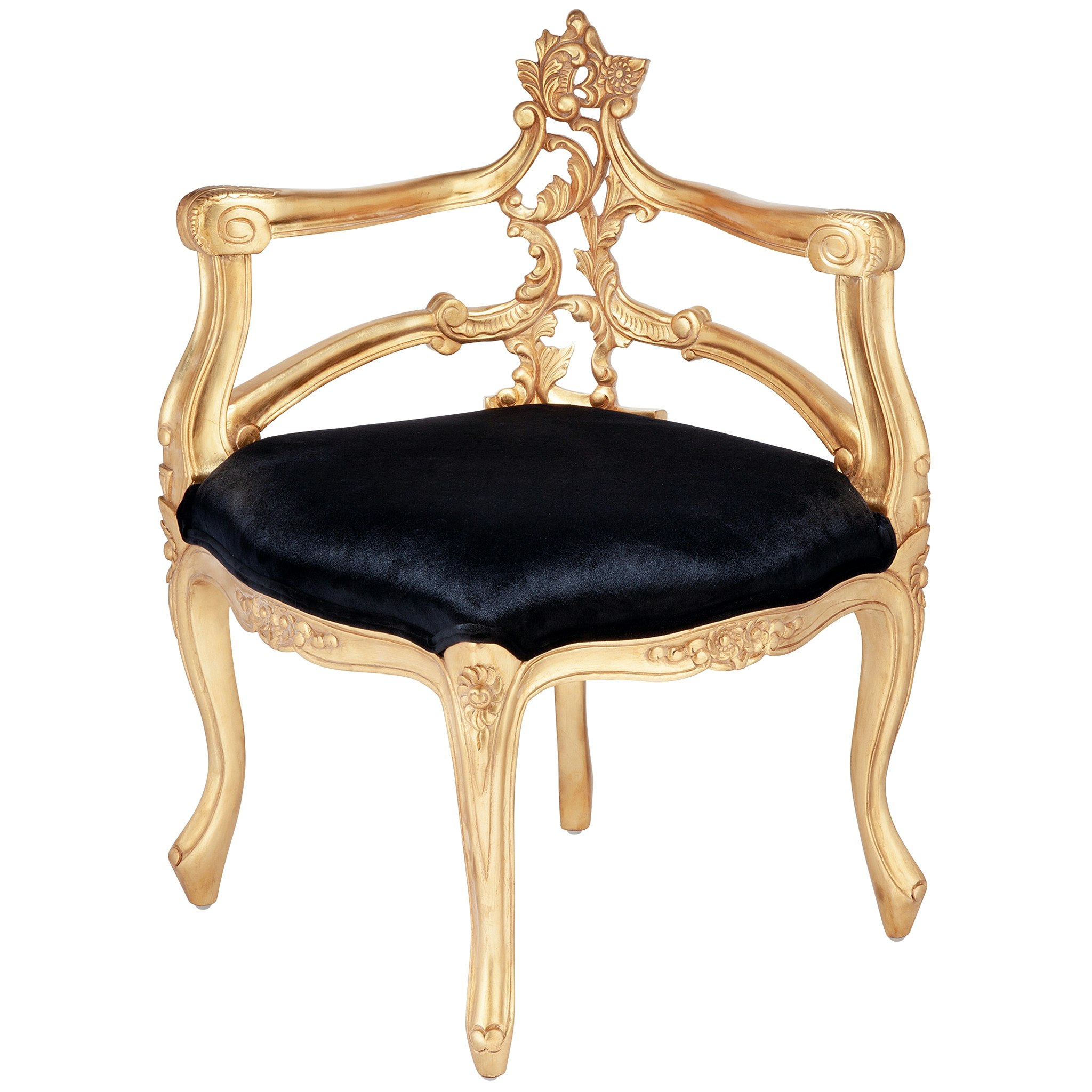 Toscano™ French Salon Slipper Chair - Ebony/Gold, Velvet/Mahogany