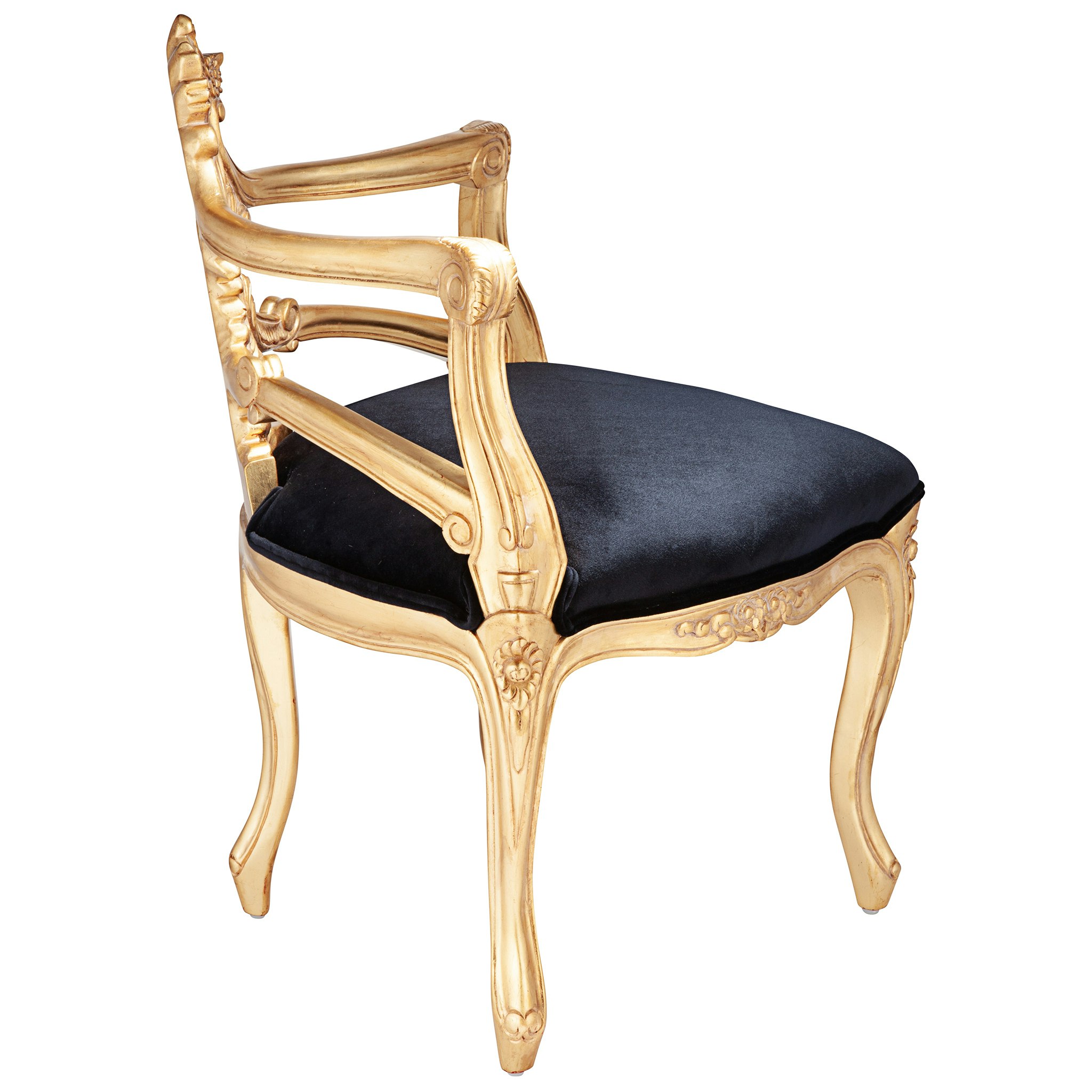 Toscano™ French Salon Slipper Chair - Ebony/Gold, Velvet/Mahogany