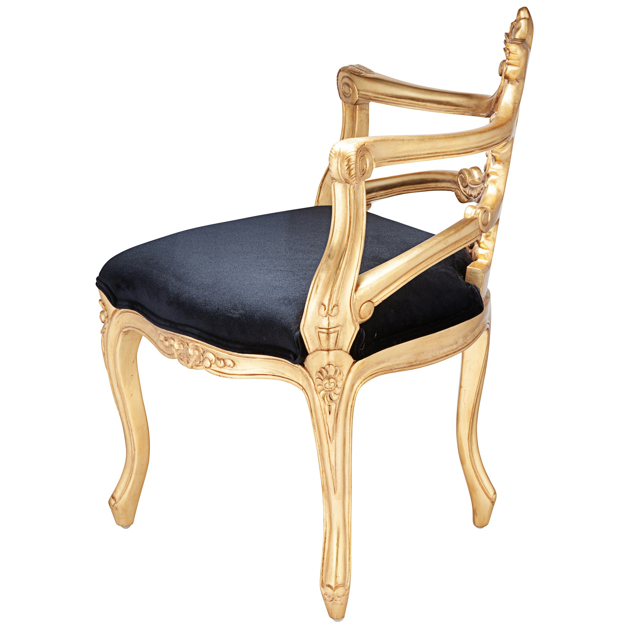 Toscano™ French Salon Slipper Chair - Ebony/Gold, Velvet/Mahogany