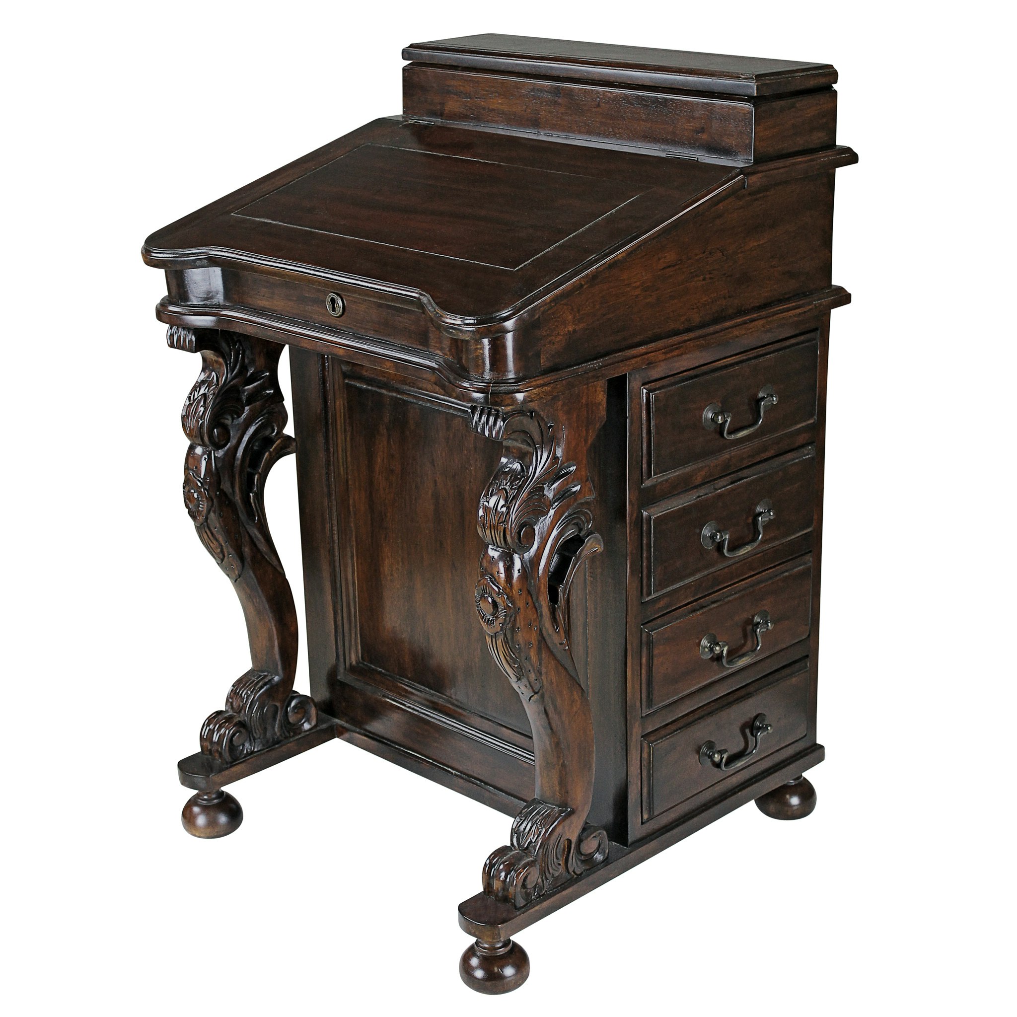 Toscano - The Captain Davenport Desk in Cherry, Mahogany