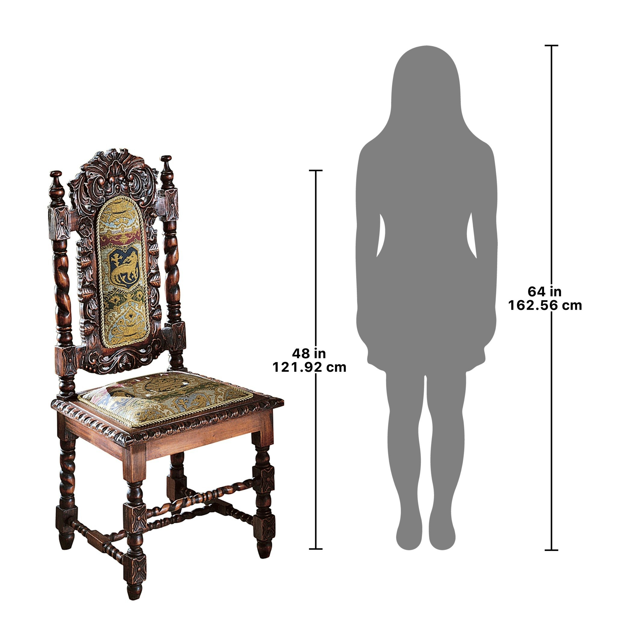 Toscano - Charles II Side Chair in Mahogany