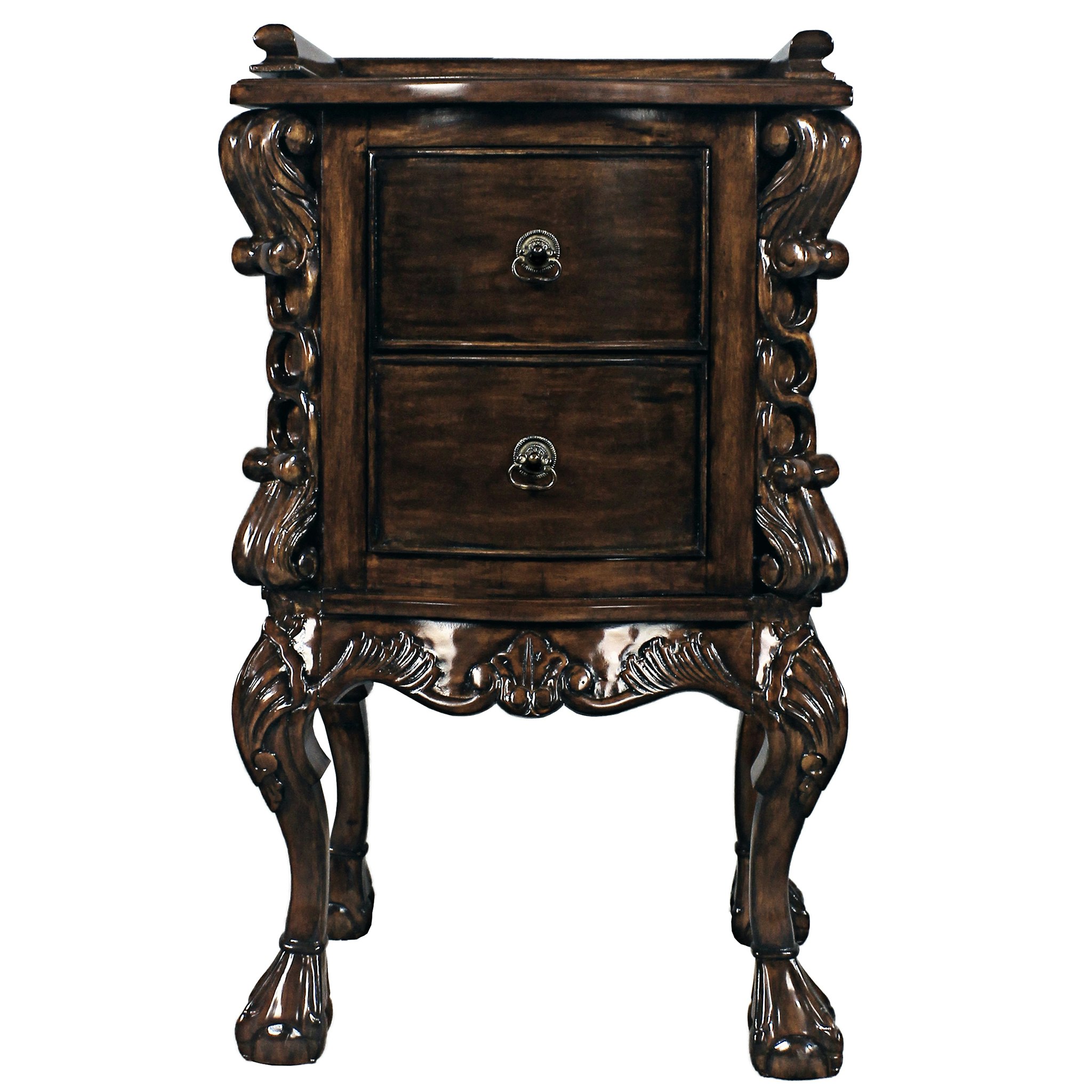 Toscano - Chateau Lorraine Bedside Table in Cherry, Mahogany