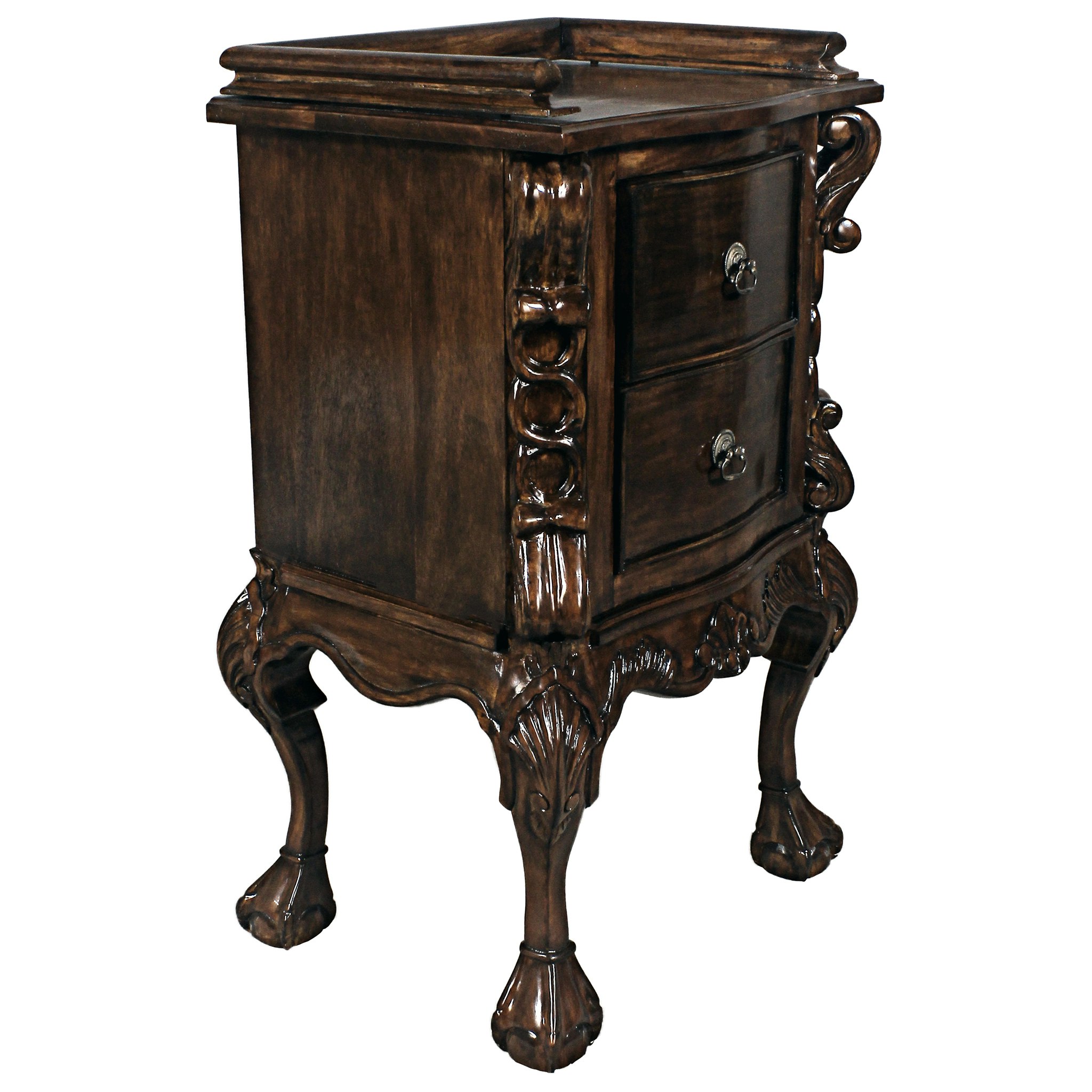 Toscano - Chateau Lorraine Bedside Table in Cherry, Mahogany