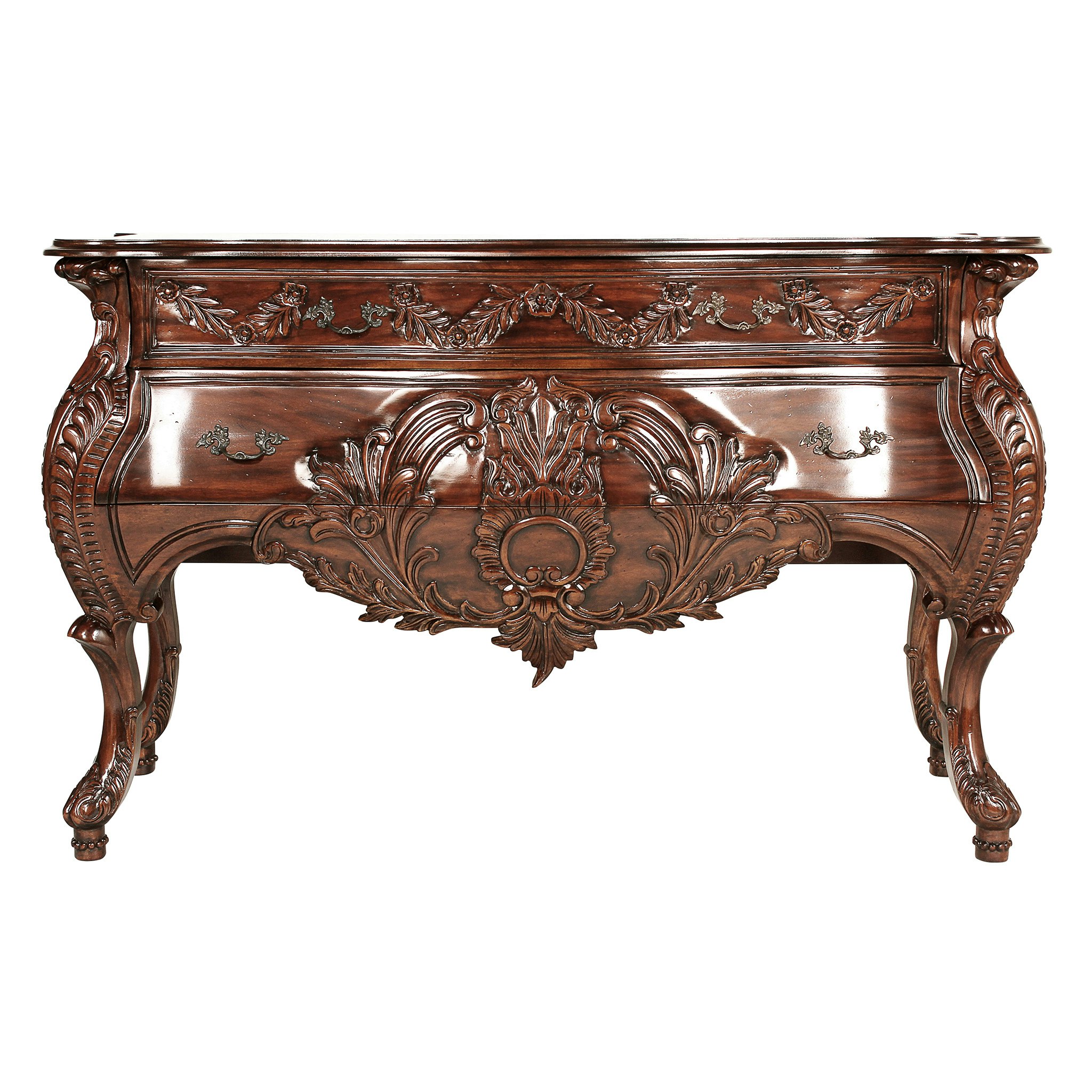 Toscano - Le Piccard Bombe Console Table in Cherry, Mahogany