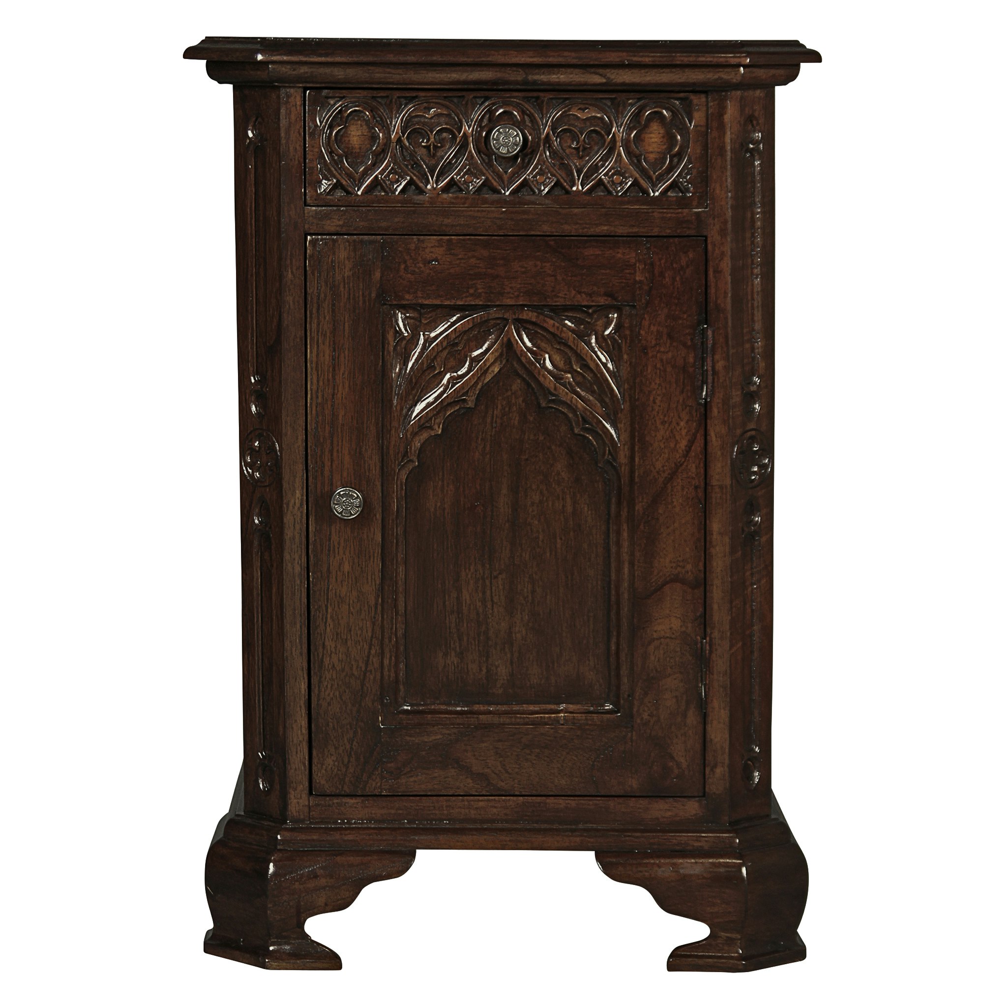 Toscano - Queensbury Inn Gothic Revival Bedside Table in Mahogany