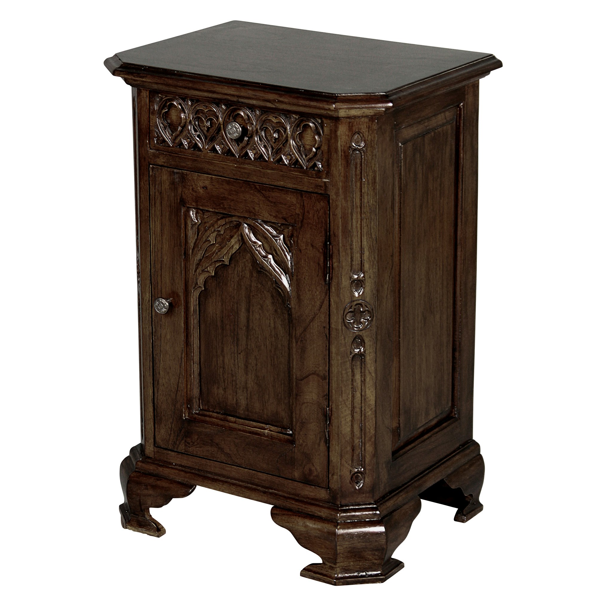 Toscano - Queensbury Inn Gothic Revival Bedside Table in Mahogany