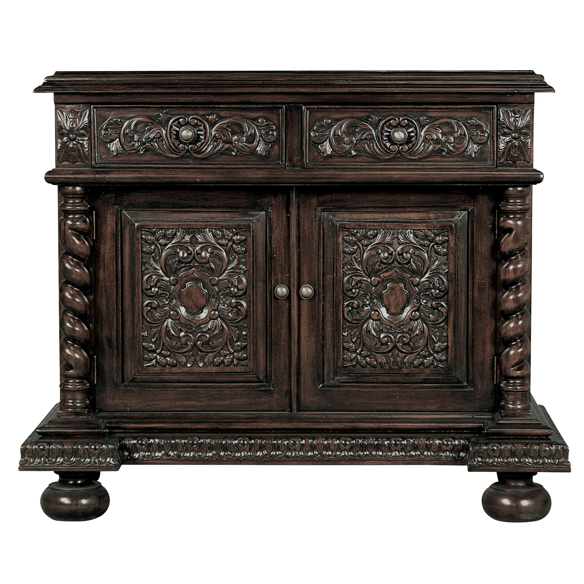 Toscano - Acadia Barley Twist Gothic Buffet Table in Walnut, Mahogany