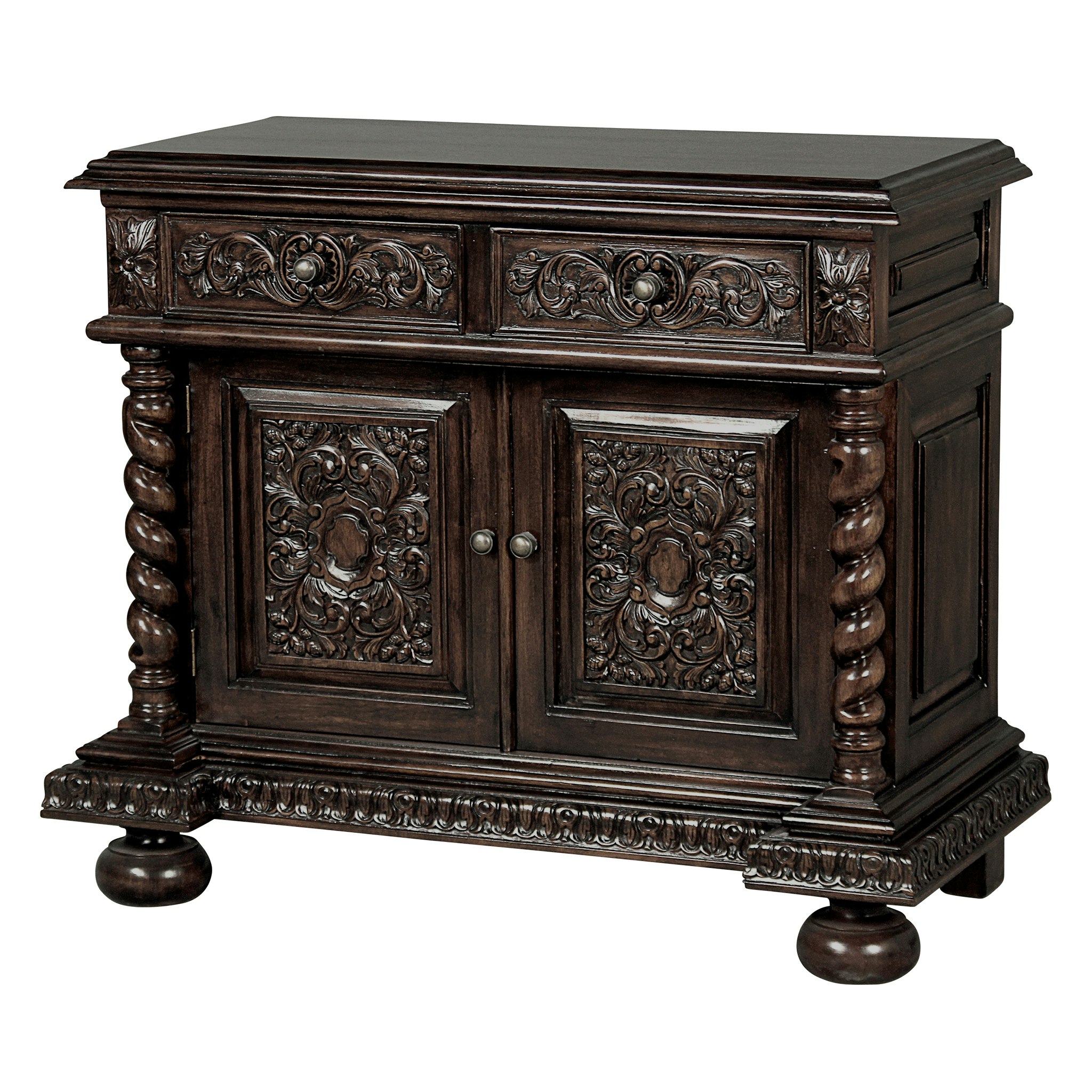 Toscano - Acadia Barley Twist Gothic Buffet Table in Walnut, Mahogany