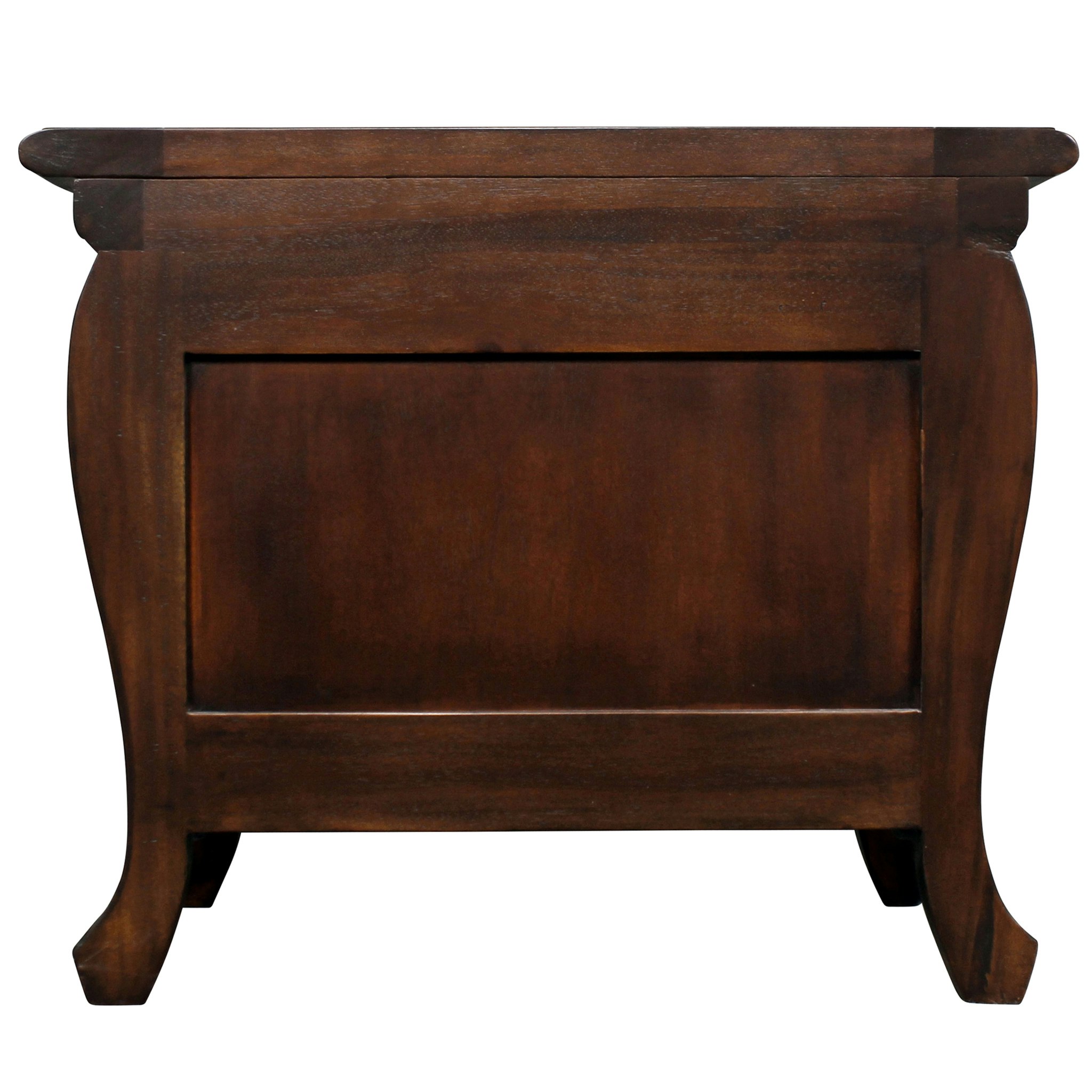 Toscano - Sorbonne French Nightstand Bombe Table in Walnut, Mahogany