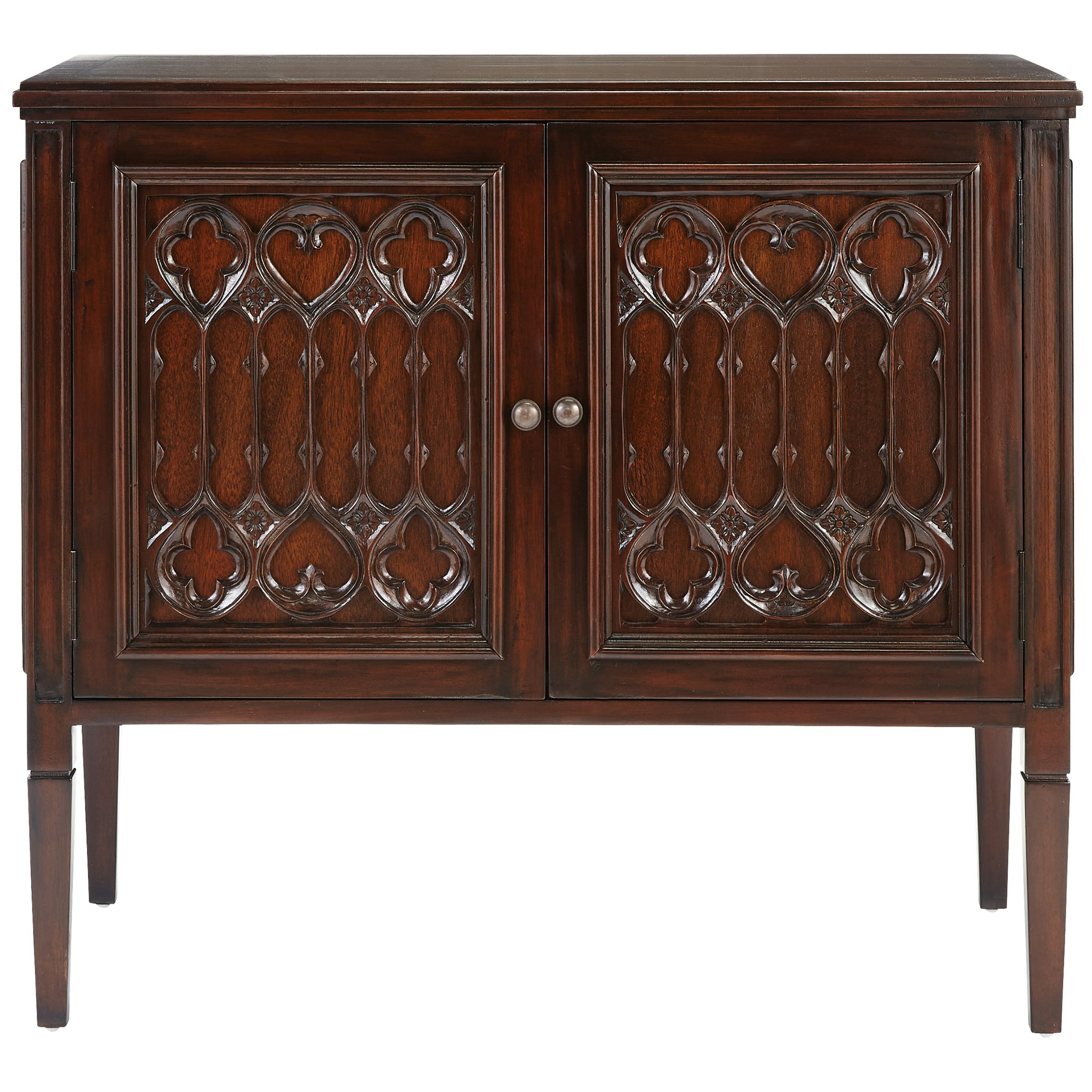 Toscano - Canterbury Abbey Gothic Cabinet Console Table in Walnut, Mahogany