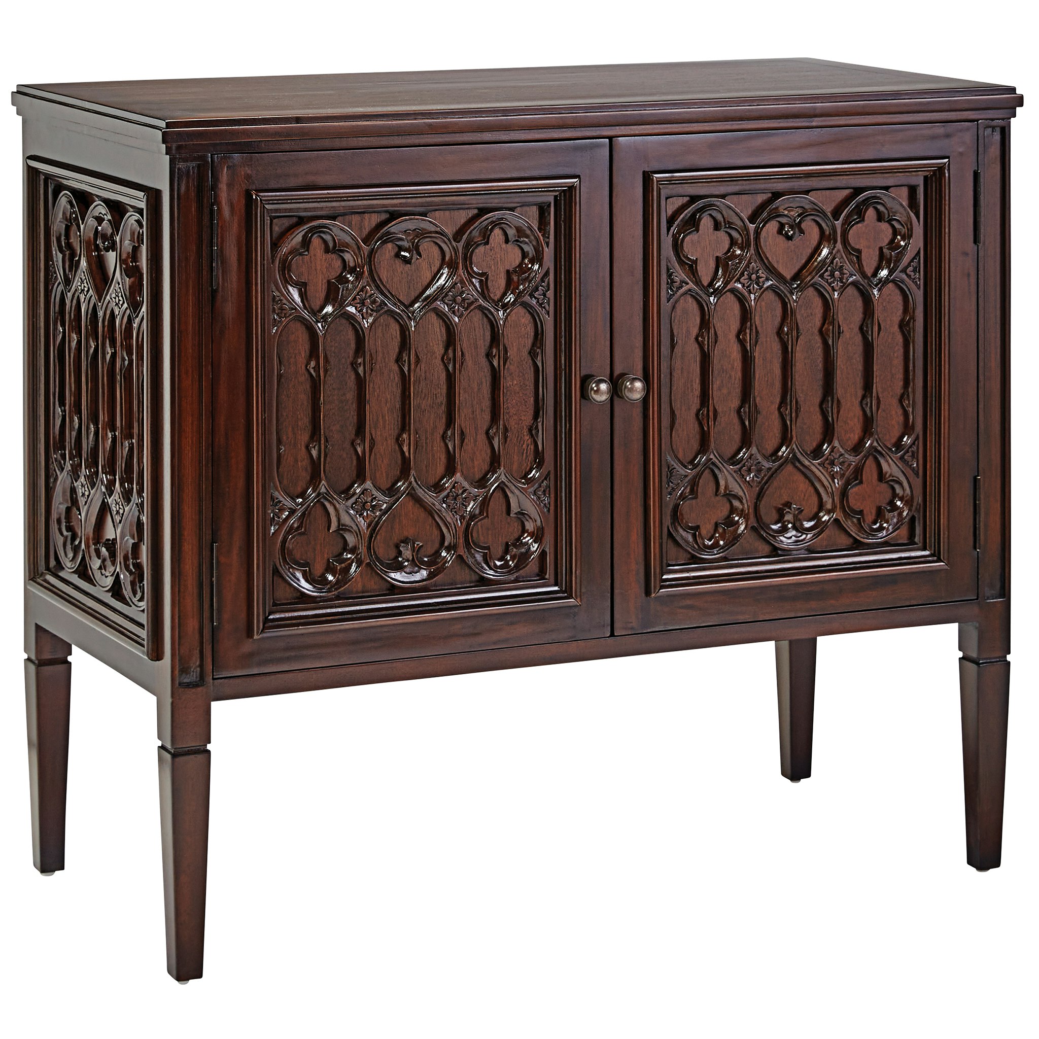 Toscano - Canterbury Abbey Gothic Cabinet Console Table in Walnut, Mahogany