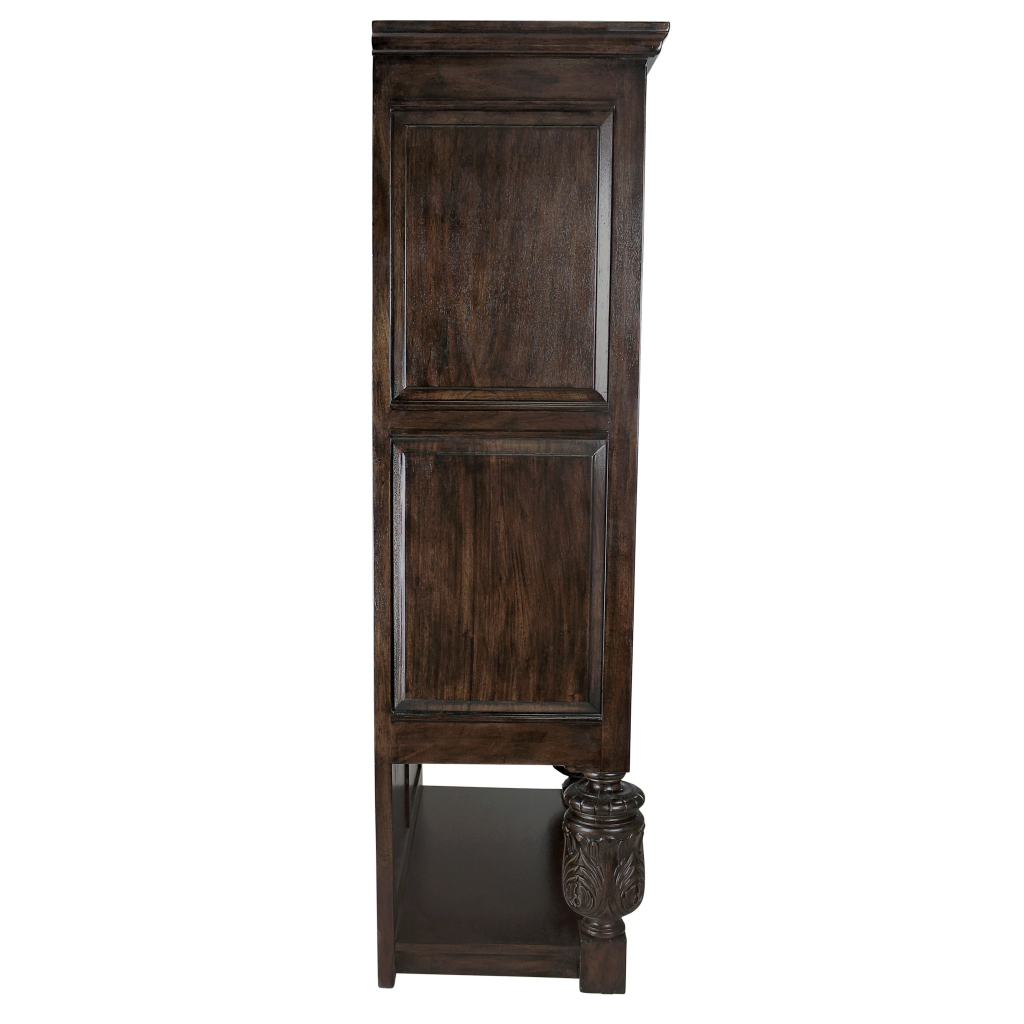 Toscano - Coat of Arms Gothic Revival Armoire in Cherry, Mahogany