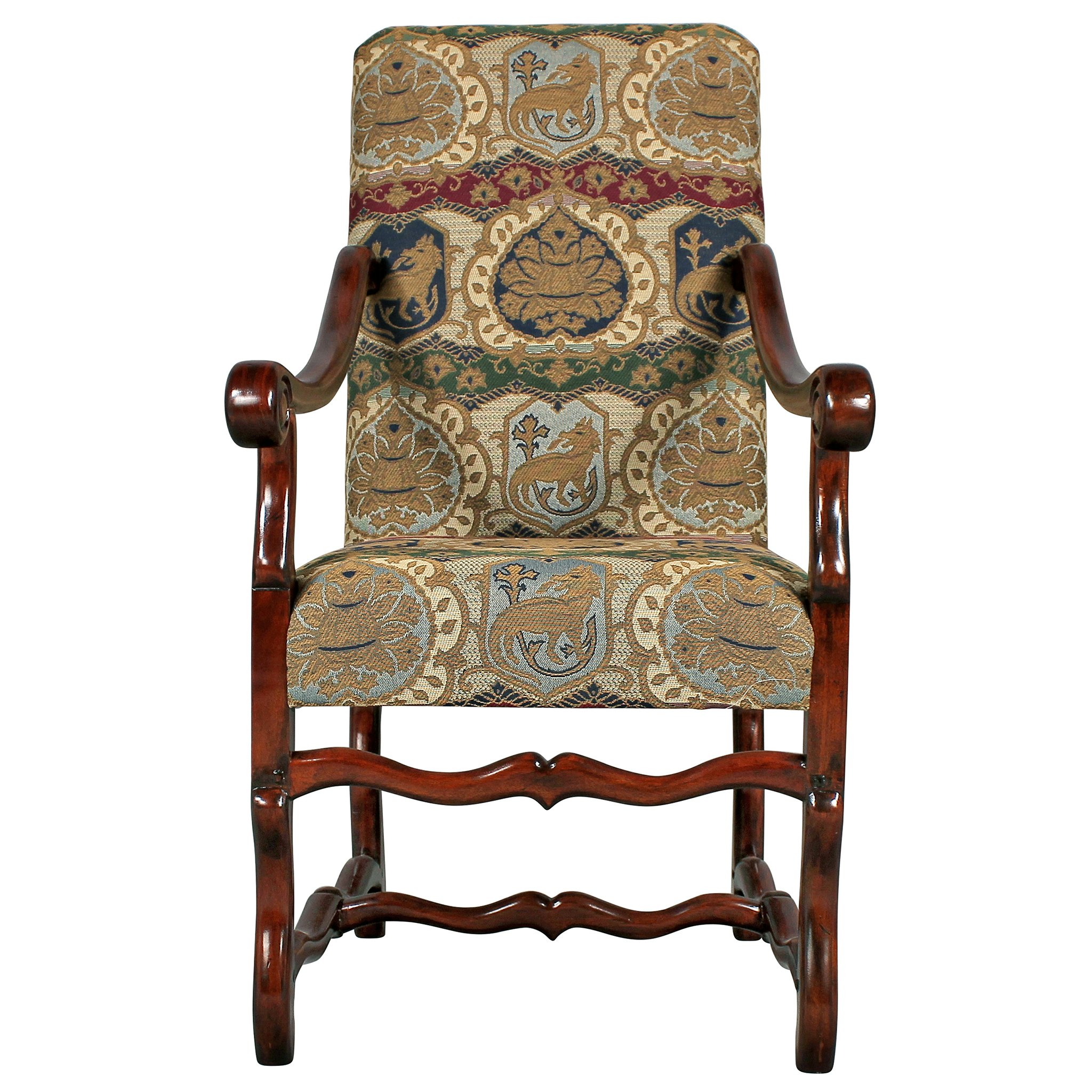 Toscano - Chateau DuMonde Coat of Arms Dining Armchair in Cherry, Mahogany