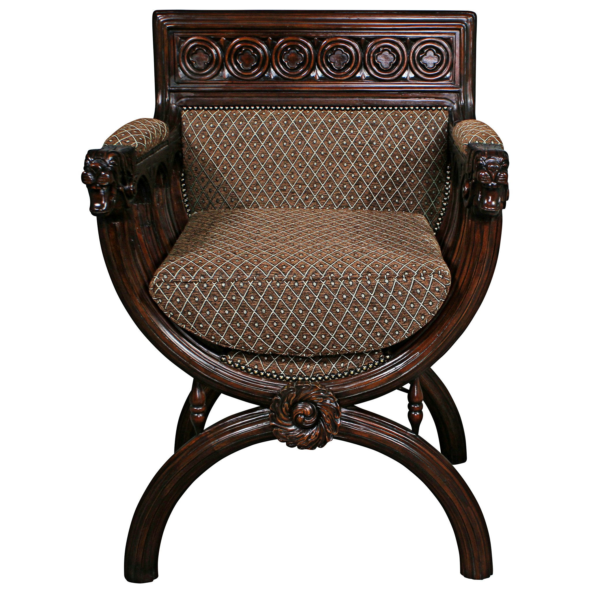 Toscano™ Renaissance San Lorenzo Chair - Brown, Fabric/Mahogany