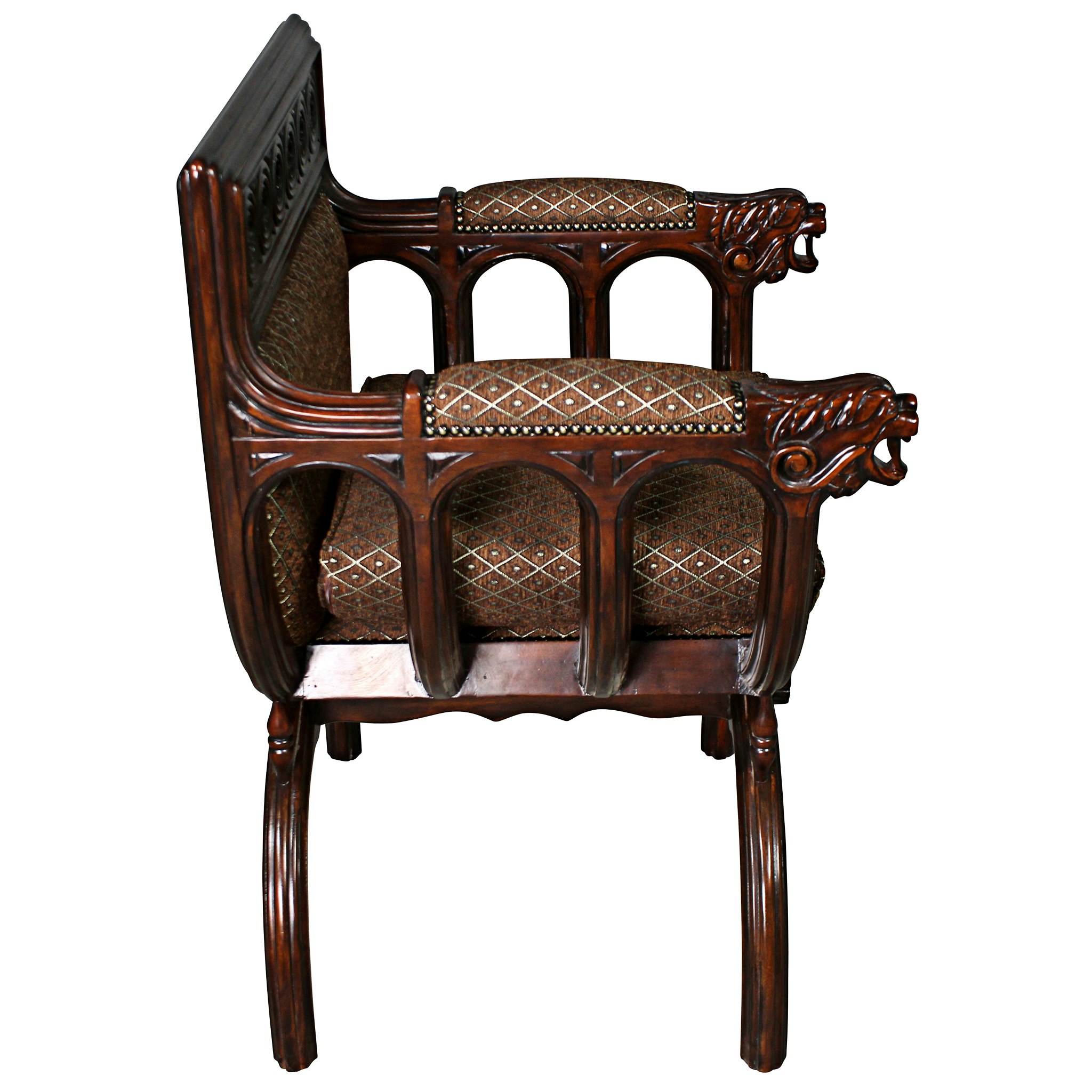 Toscano™ Renaissance San Lorenzo Chair - Brown, Fabric/Mahogany